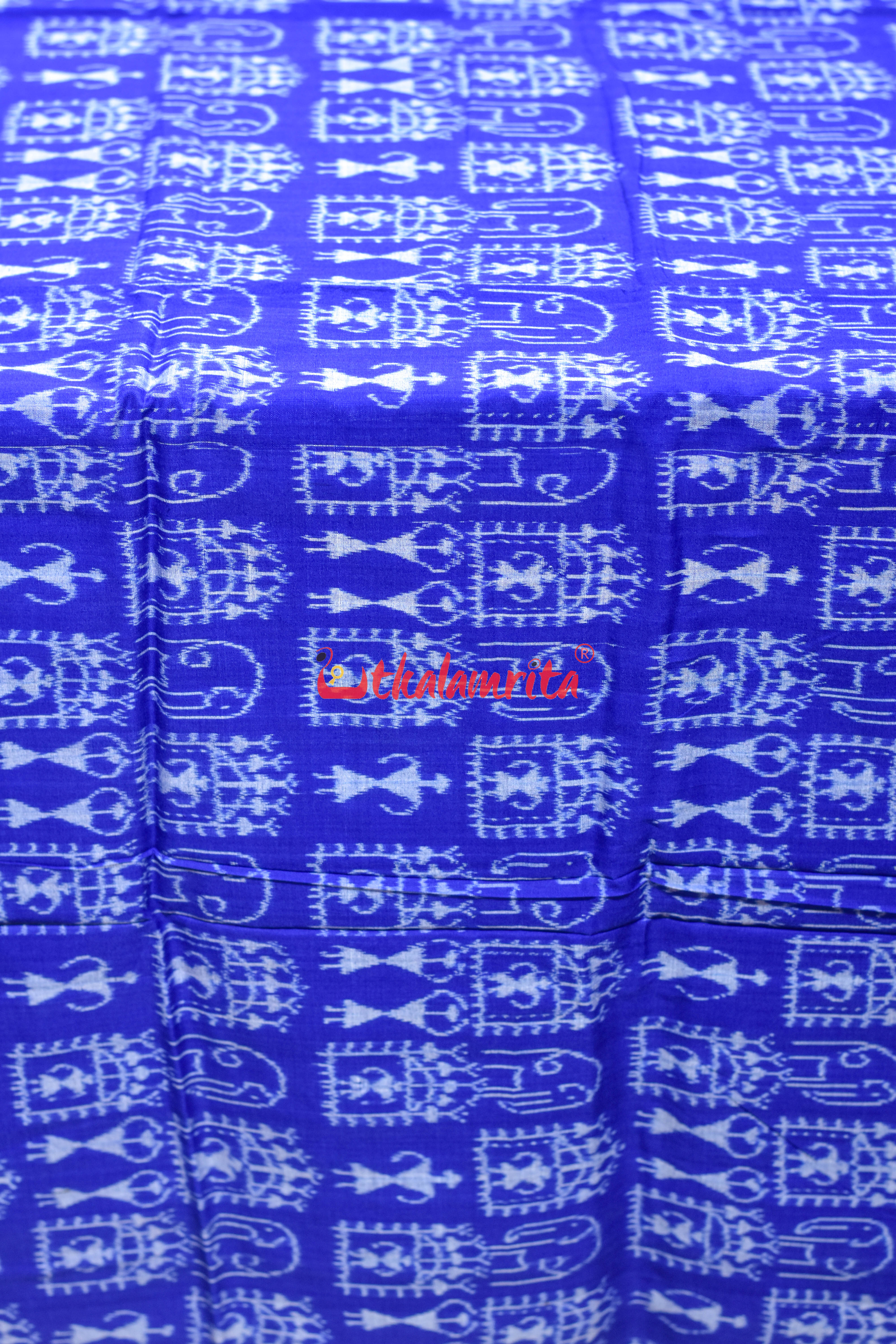 Blue Elephant Tribals Sambalpuri Cotton (Fabric)