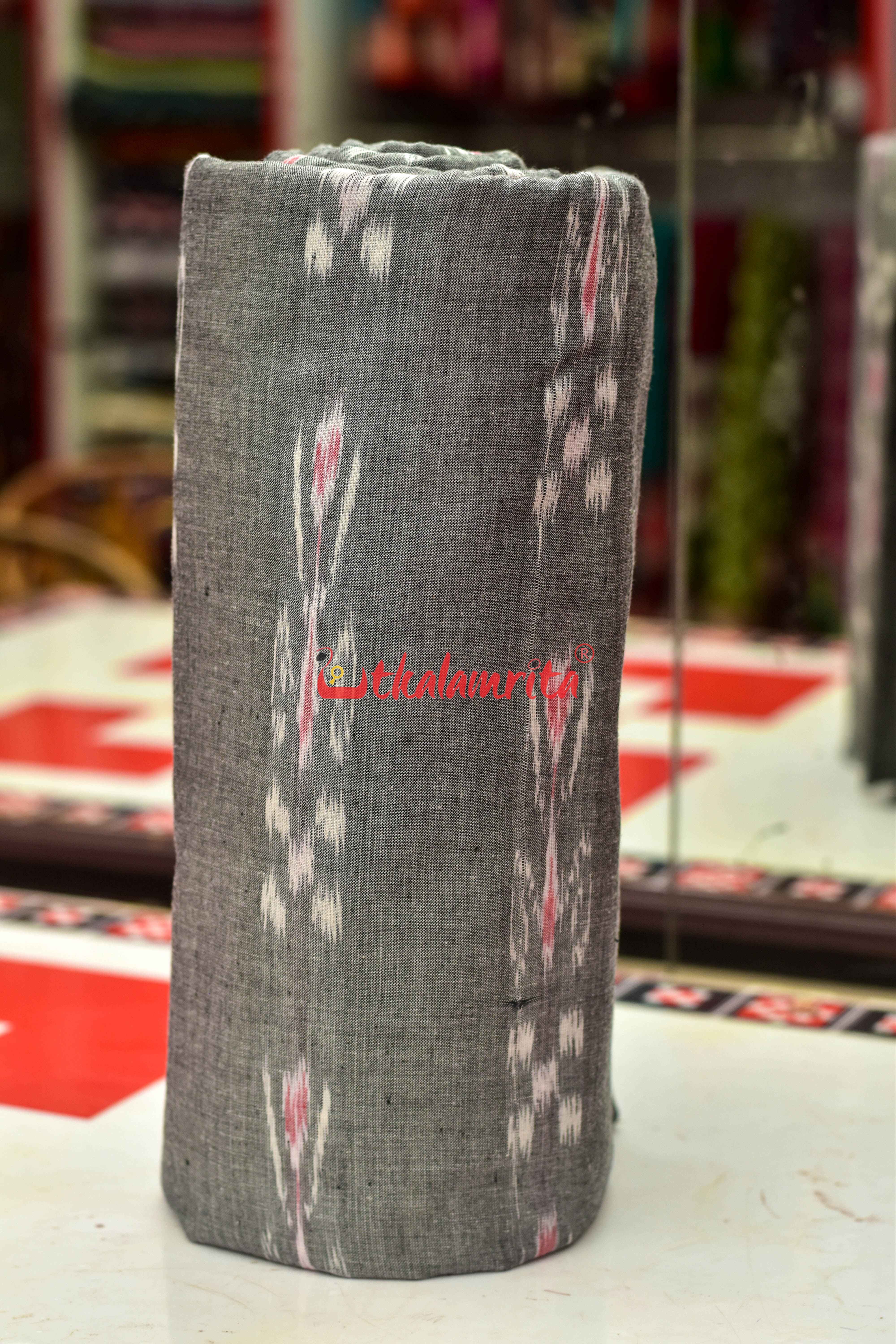Grey Pasapali and Kadha (Fabric)