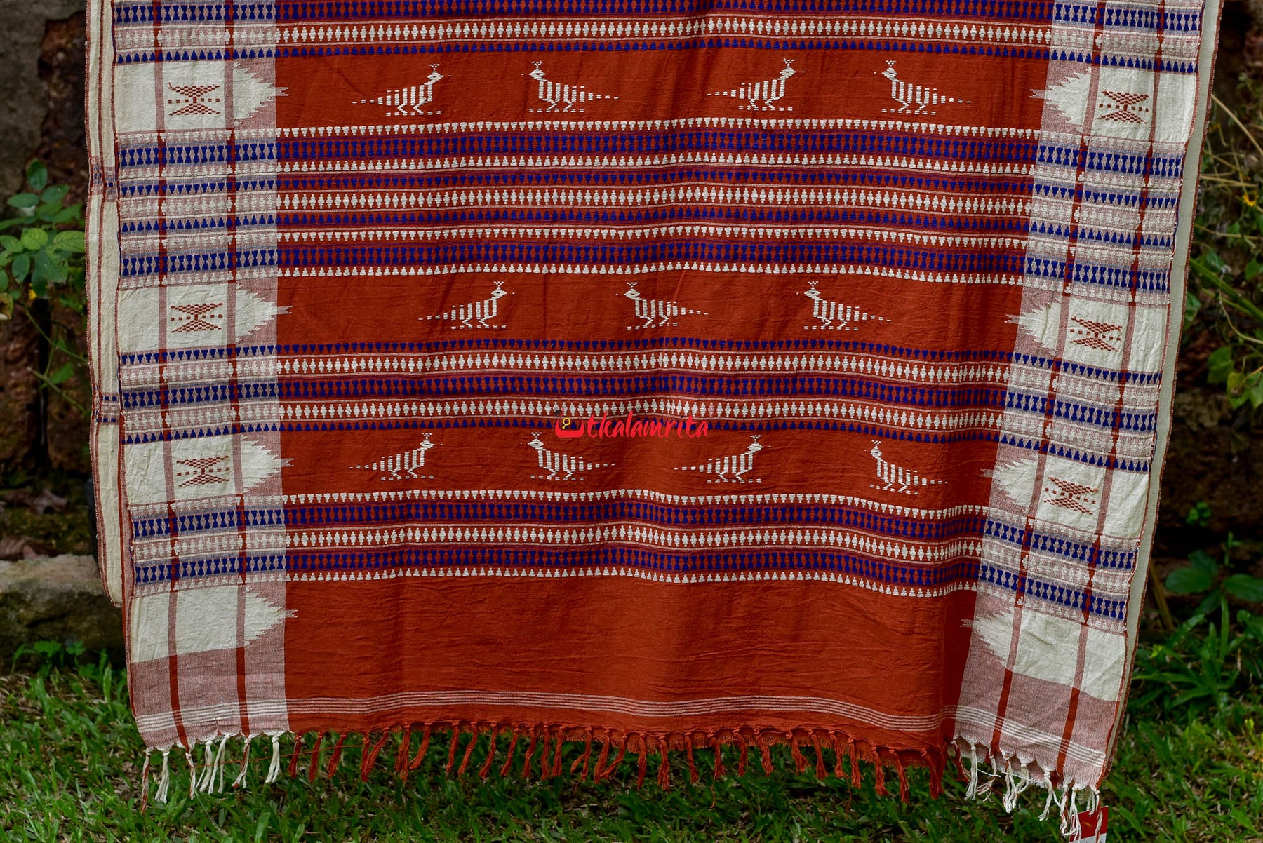 Rust White Kotpad Saree