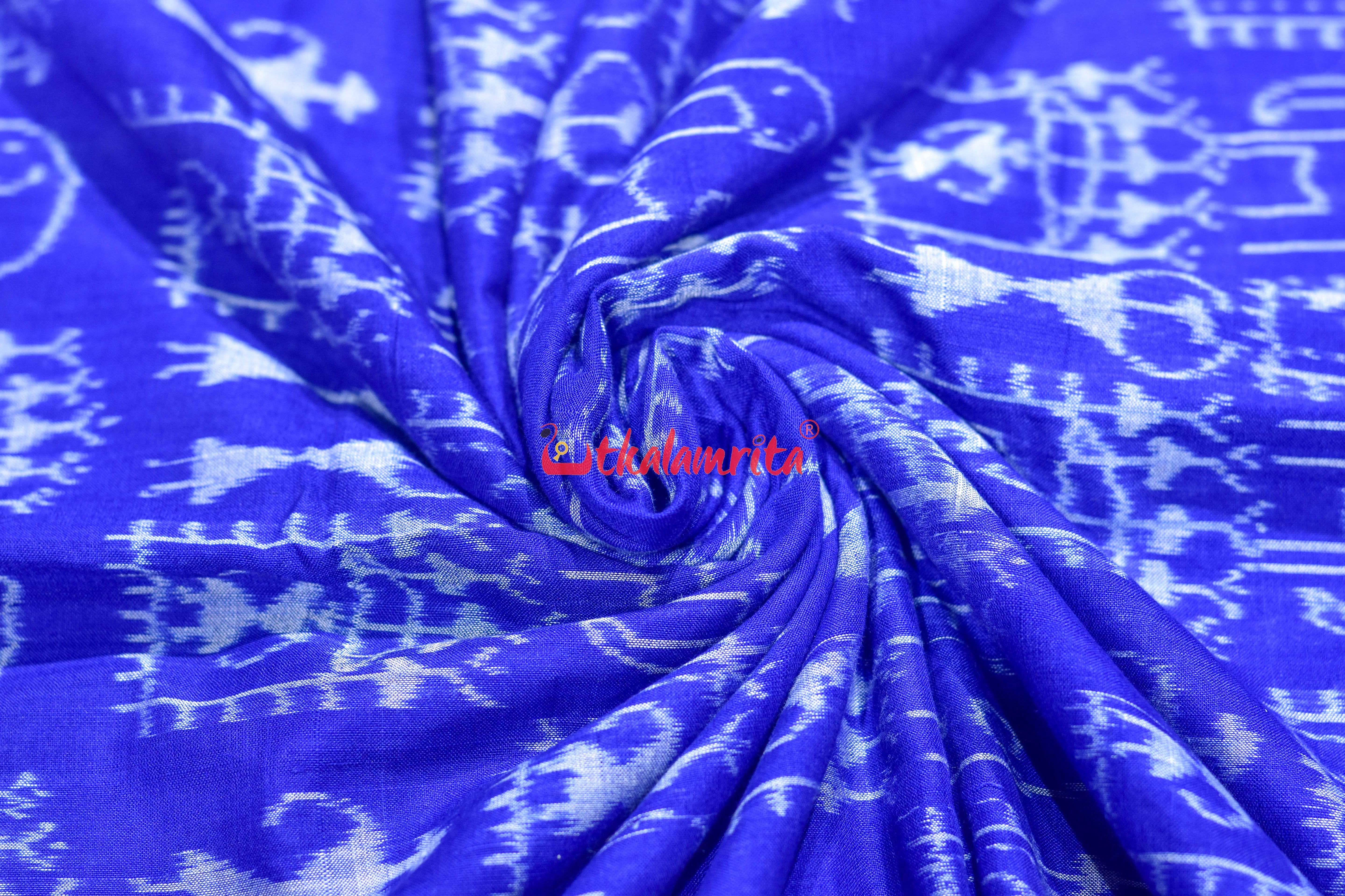 Blue Elephant Tribals Sambalpuri Cotton (Fabric)