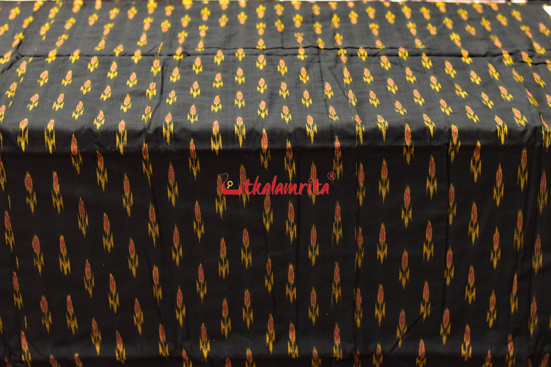 Black with Yellow Kadha (Fabric)