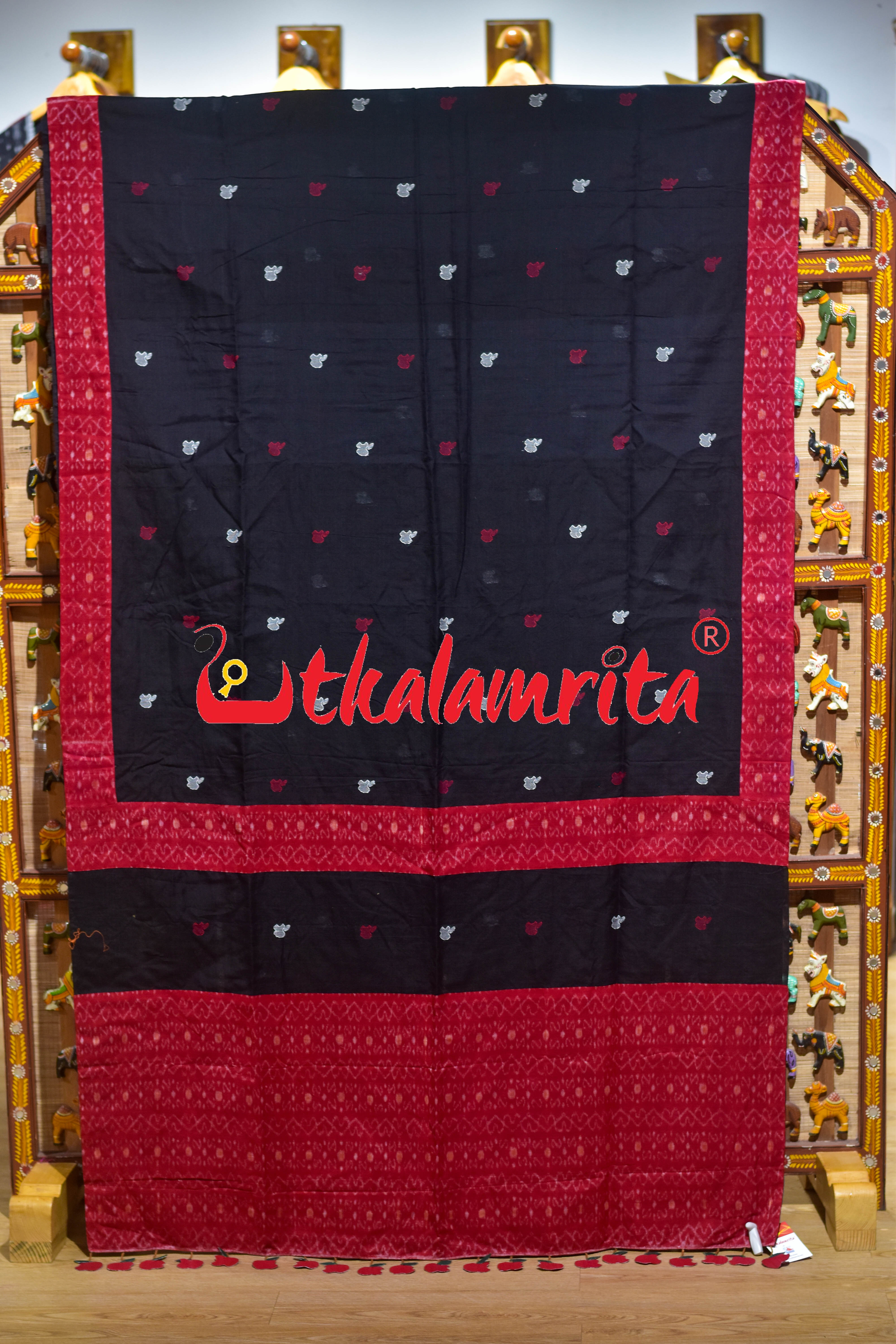 Black Apple Design S Bandha Designer Cotton Saree