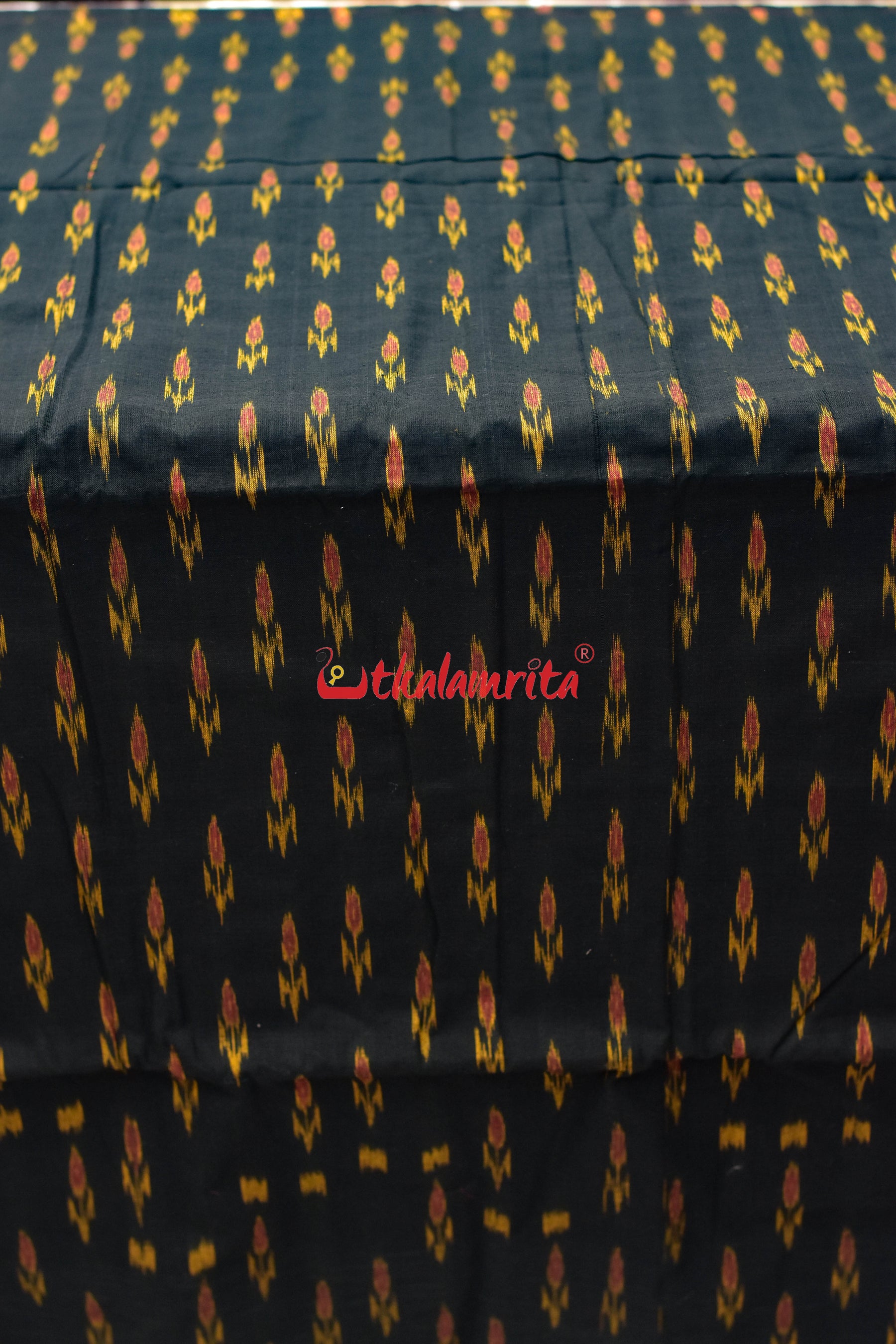 Black with Yellow Kadha (Fabric)