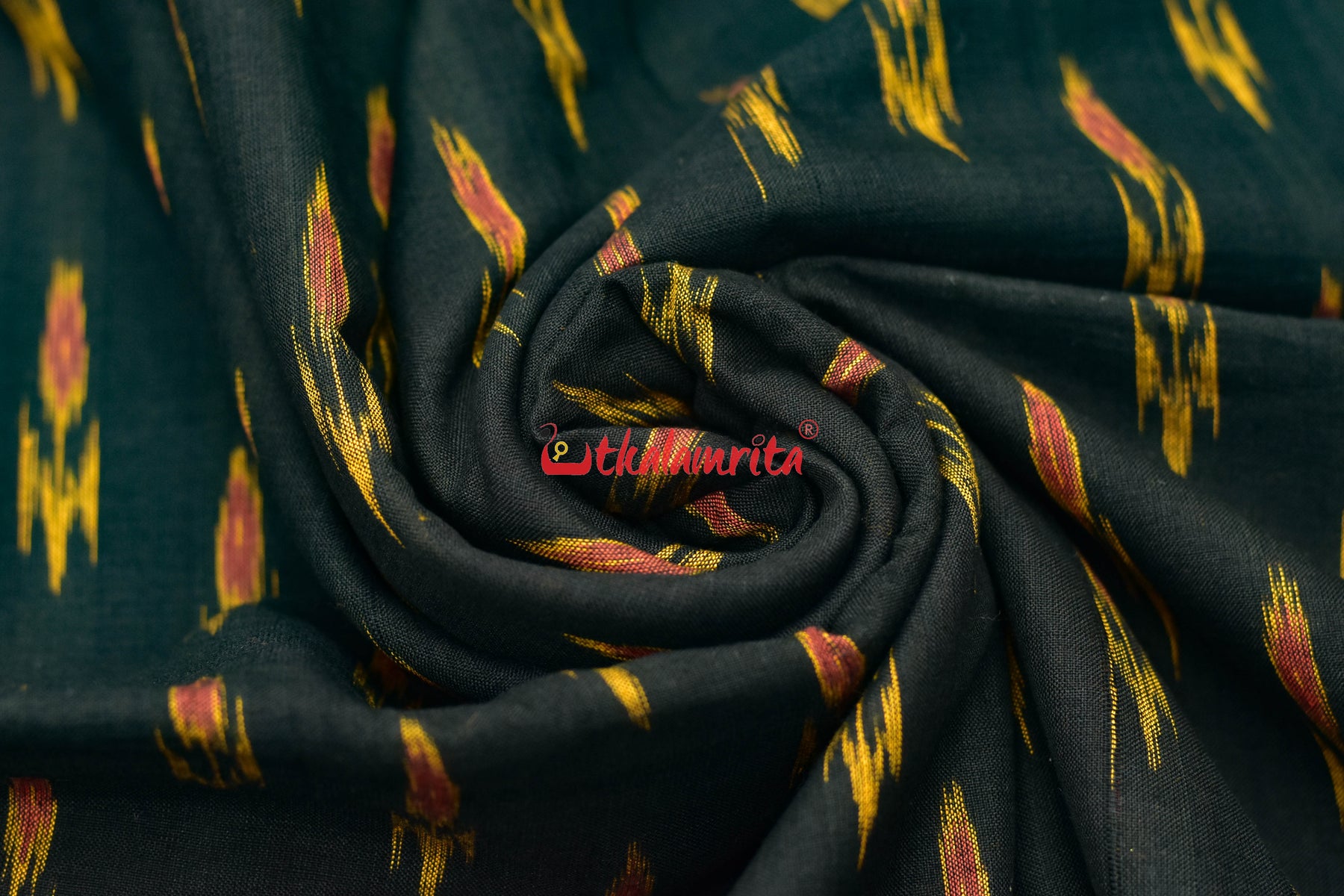 Black with Yellow Kadha (Fabric)