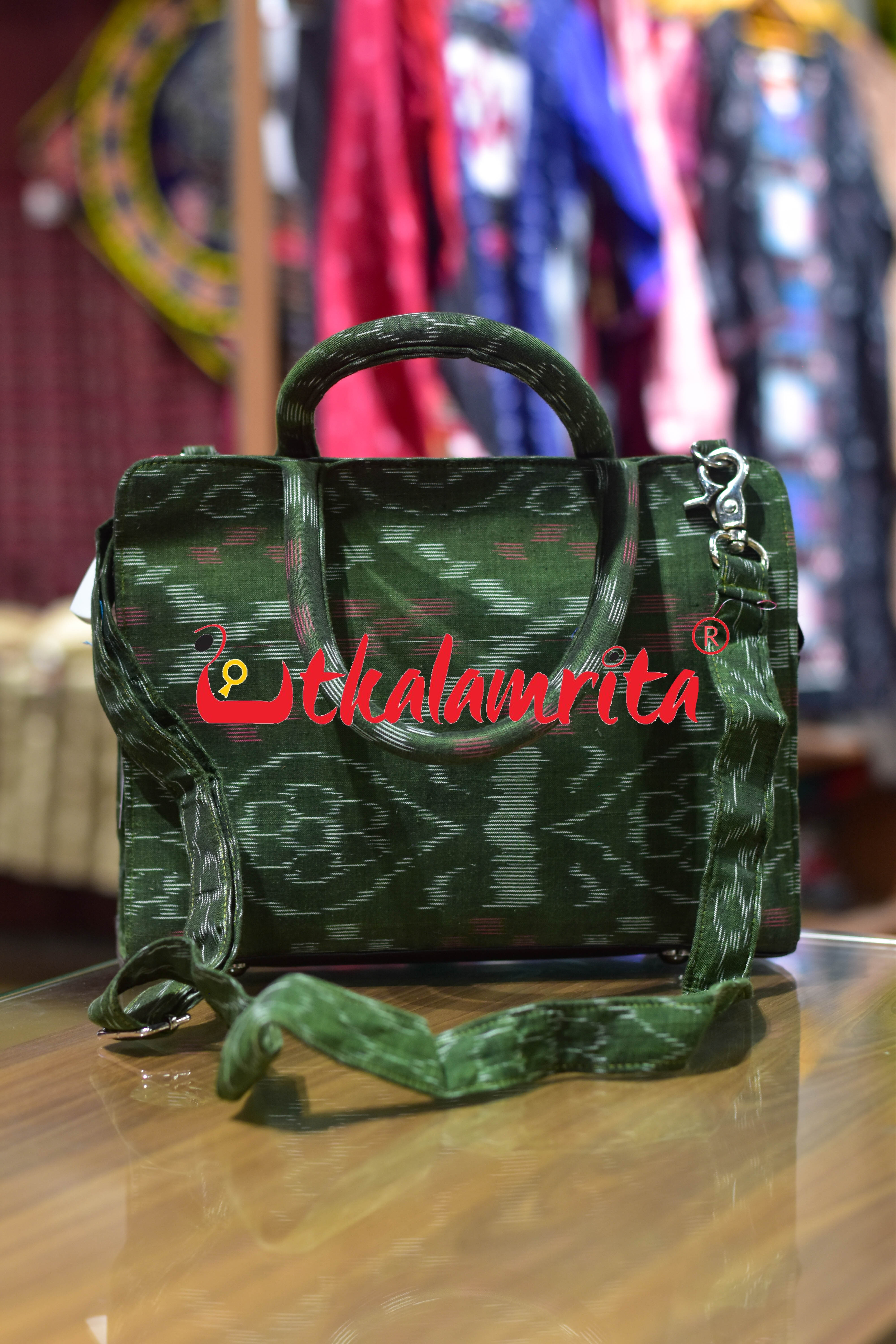 Mehendi Flower Tetris Medium Vanity Bag