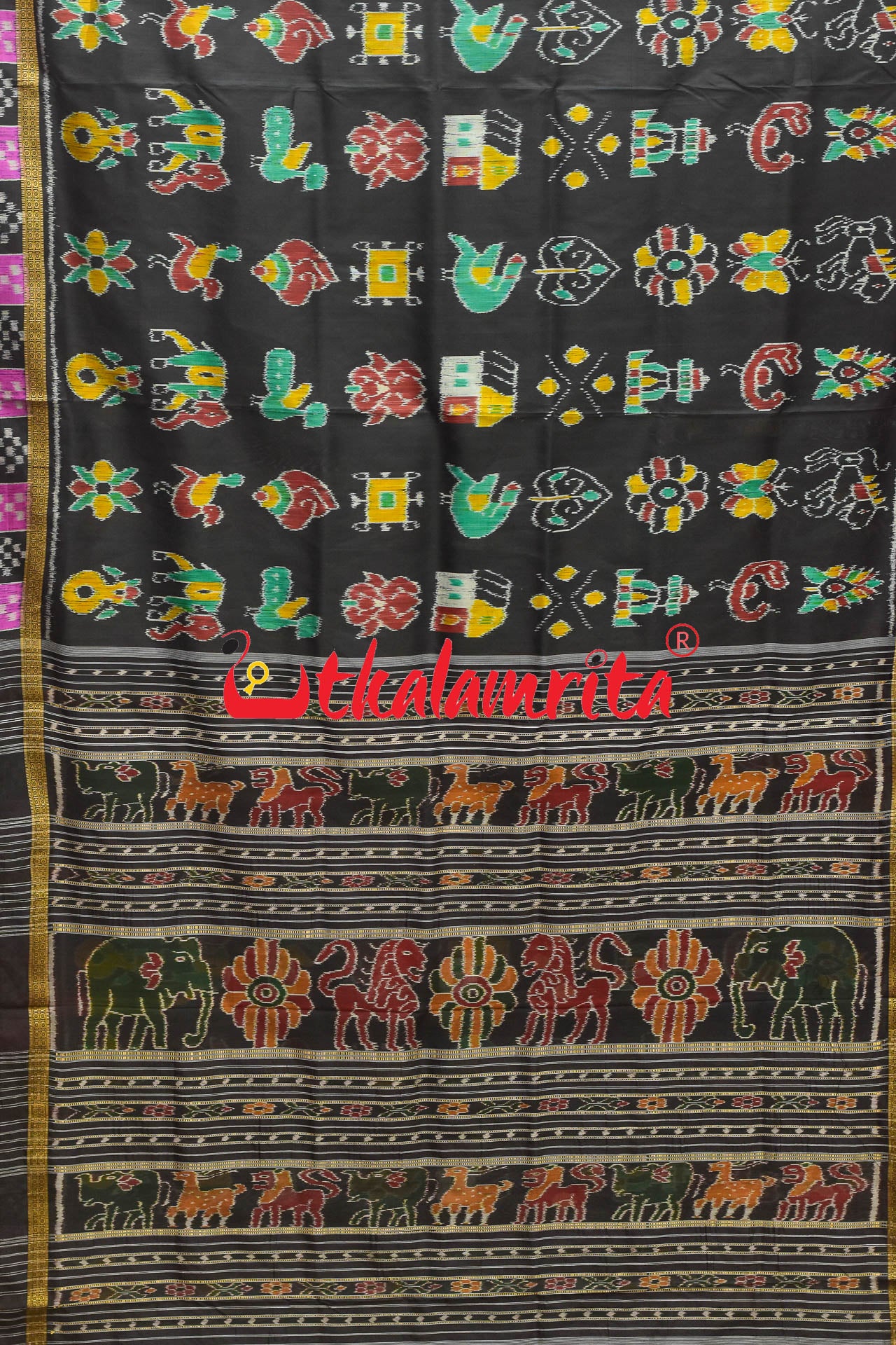 Black Pasapali Border Nabarangi Silk Saree