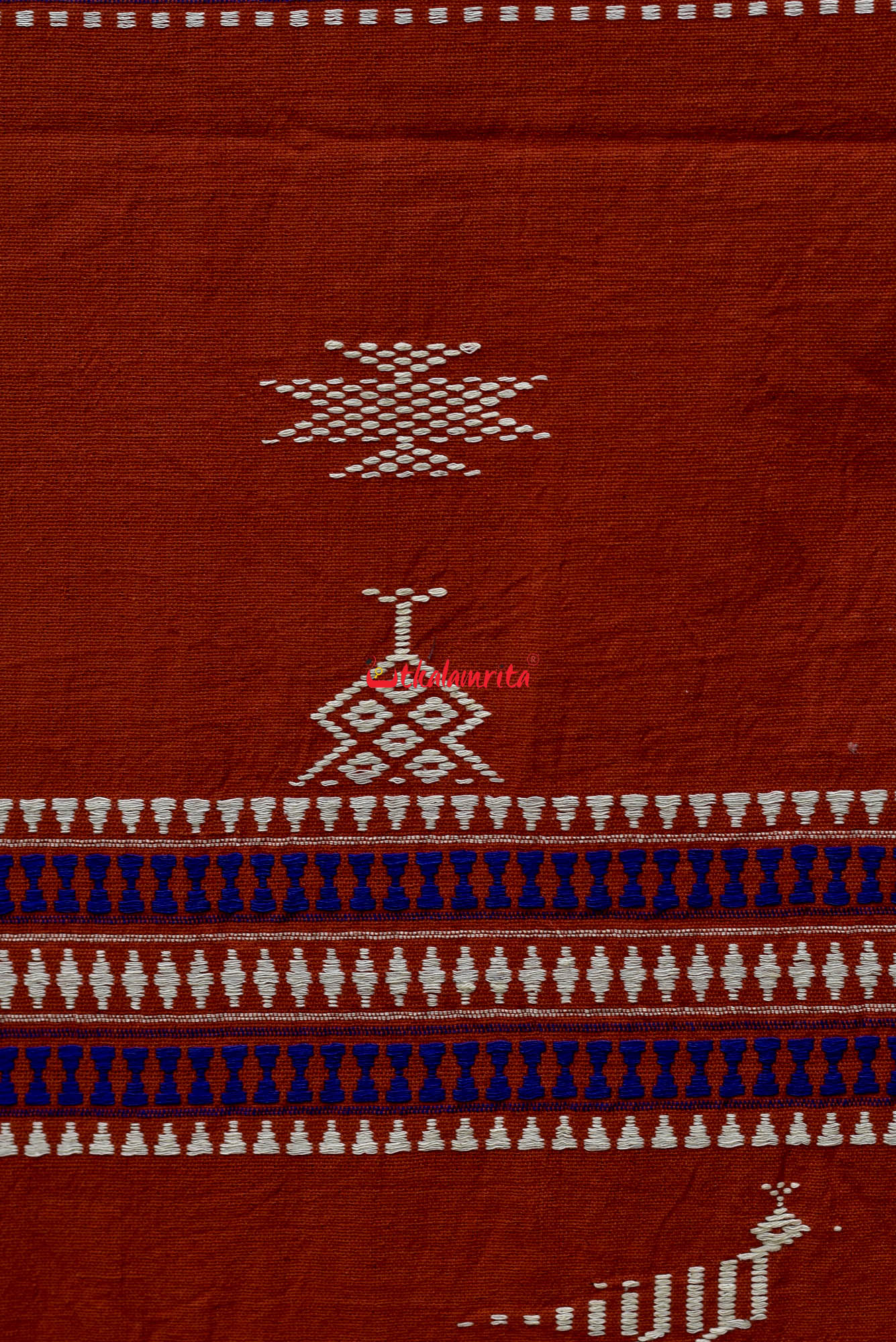 Rust White Kotpad Saree