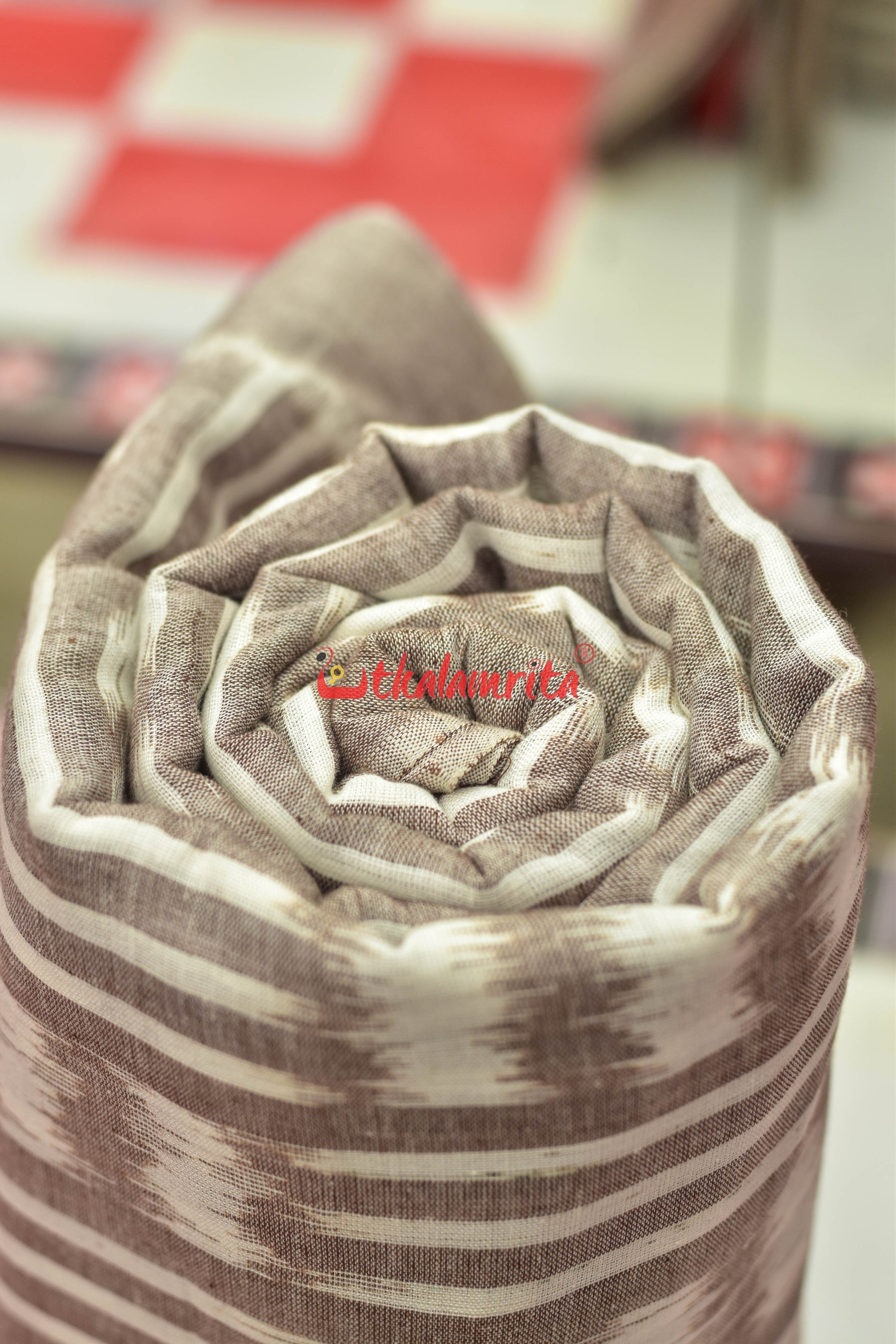 White and Coffee Bandha Cotton (Fabric)