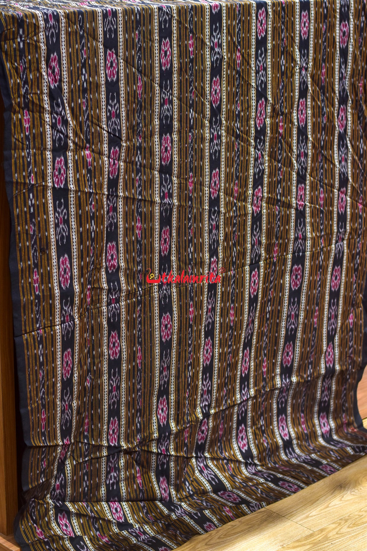 Black Dobby Flower Ikat (Fabric)