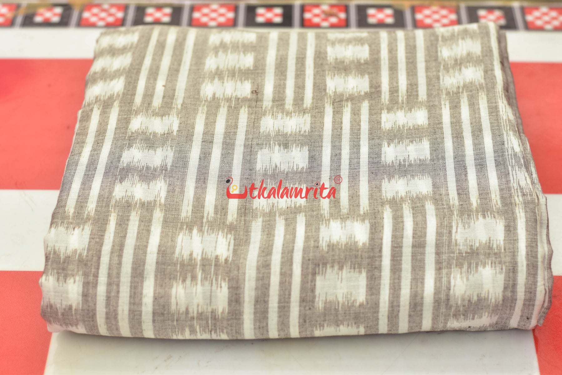 White and Coffee Bandha Cotton (Fabric)