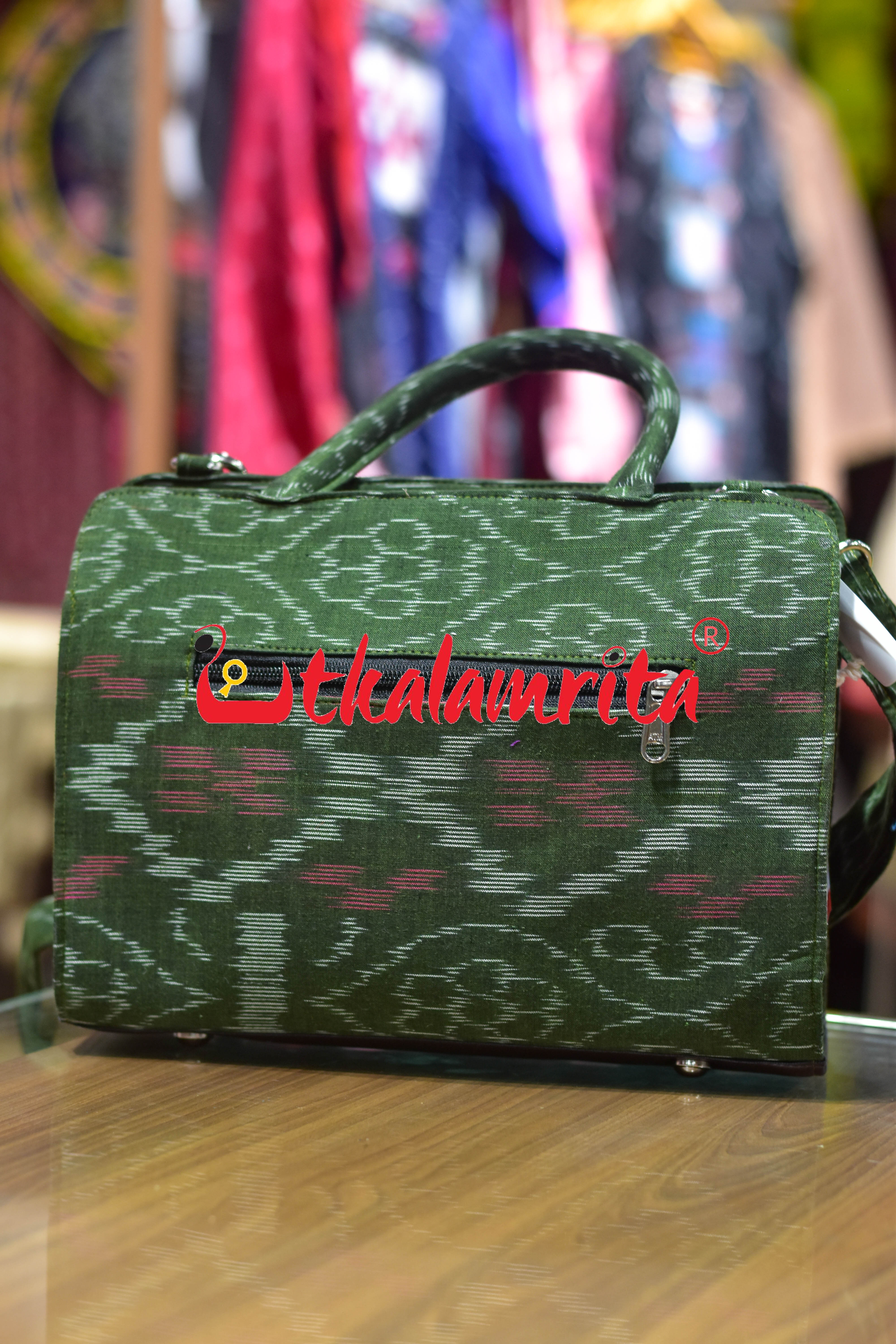Mehendi Flower Tetris Medium Vanity Bag