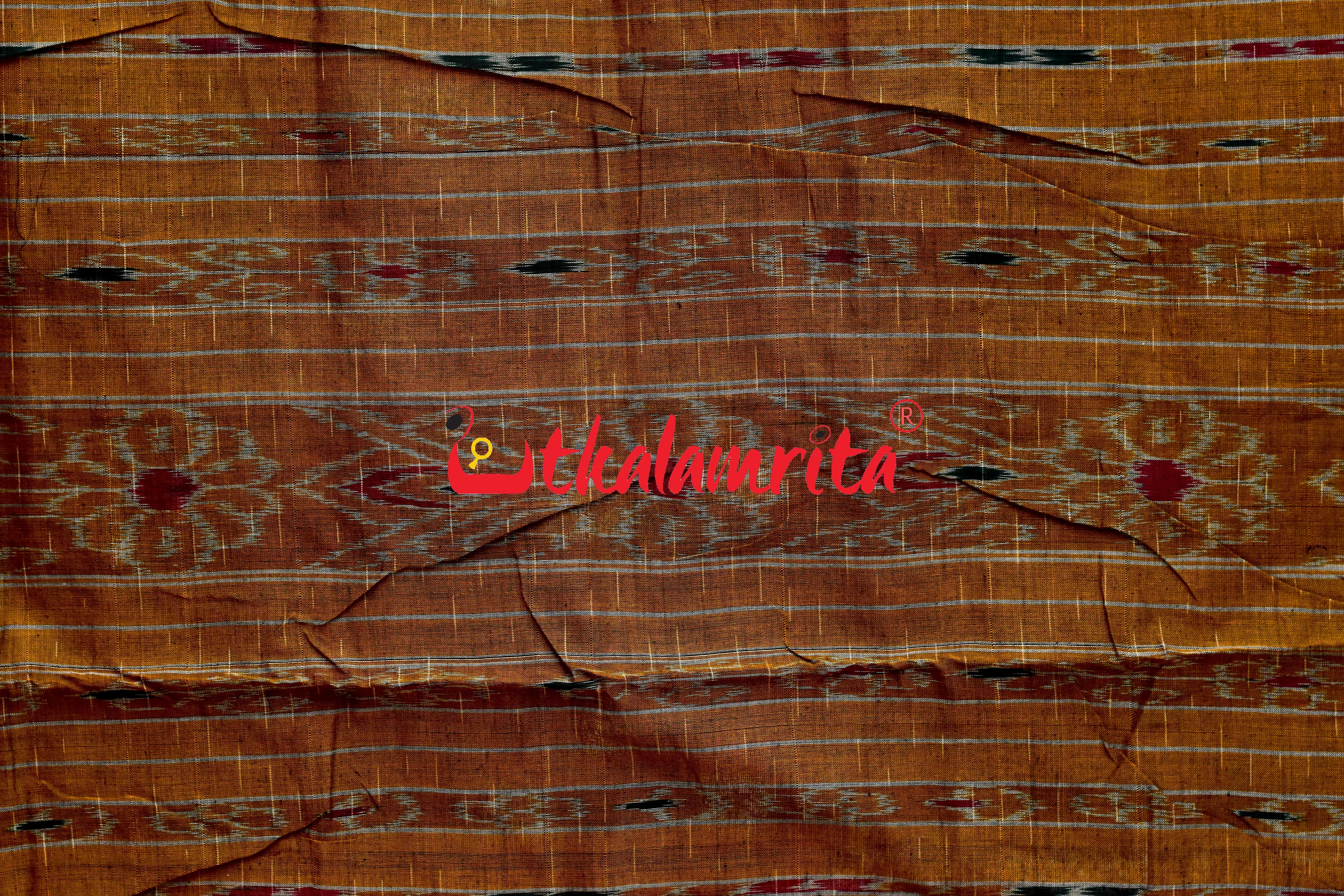 Navy Blue Yellow Jharana Khandua Cotton Saree