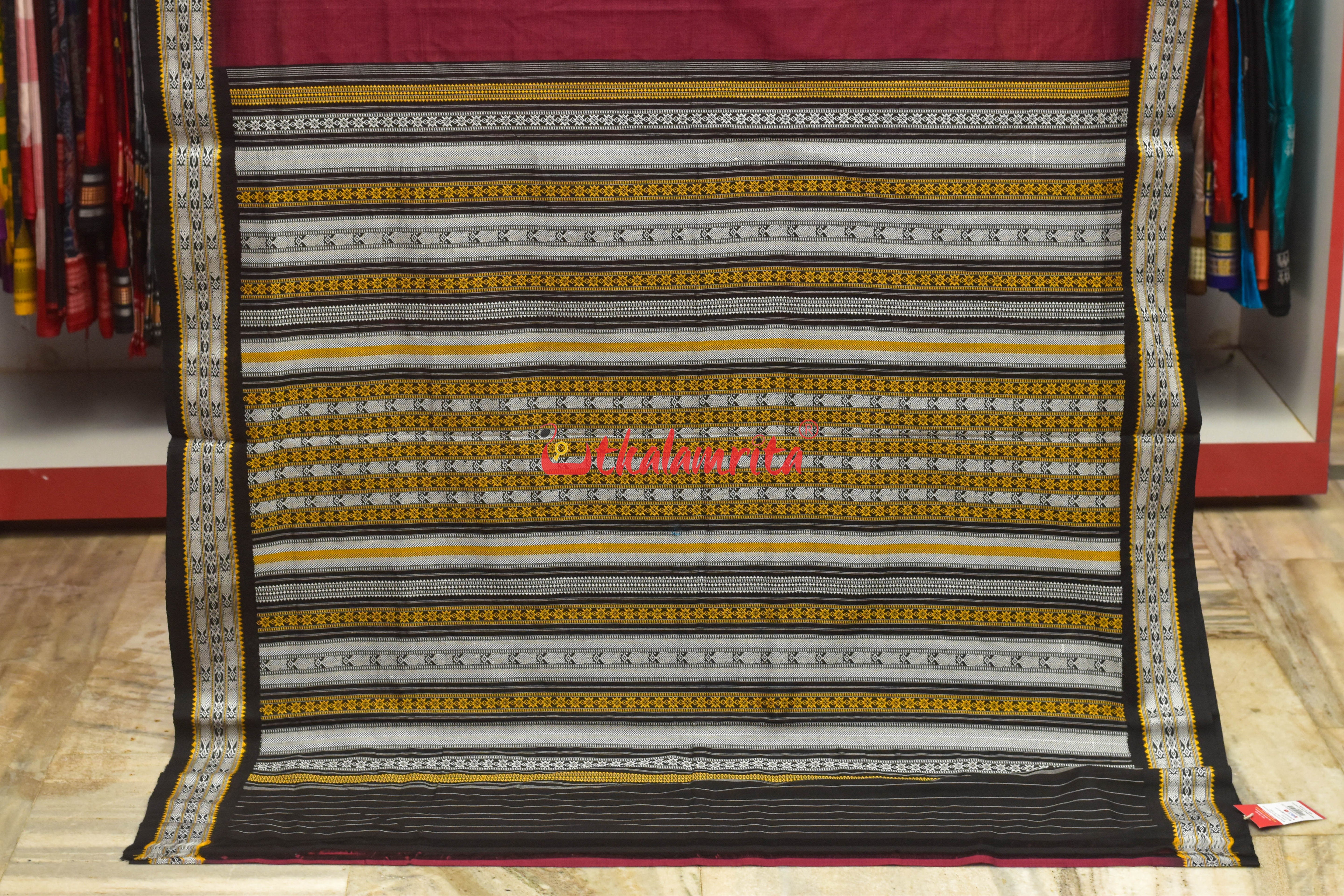 Nuapatna Habaspuri Maroon Cotton Saree