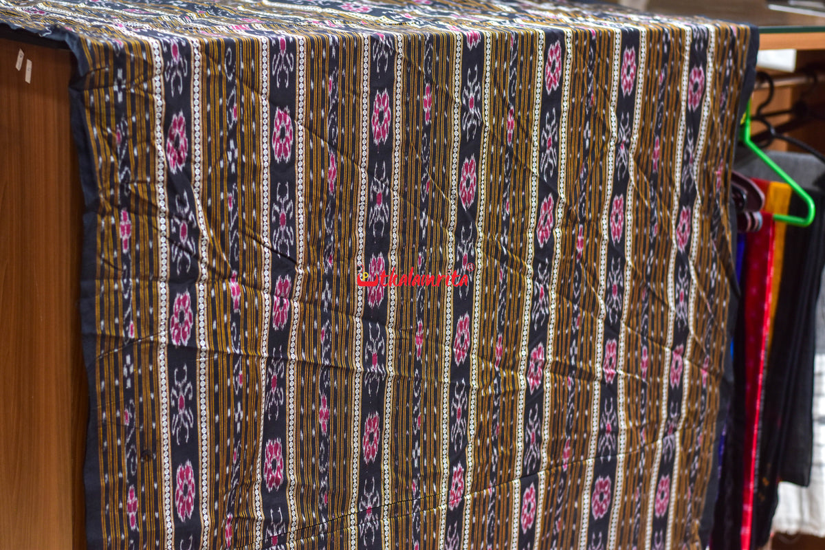 Black Dobby Flower Ikat (Fabric)