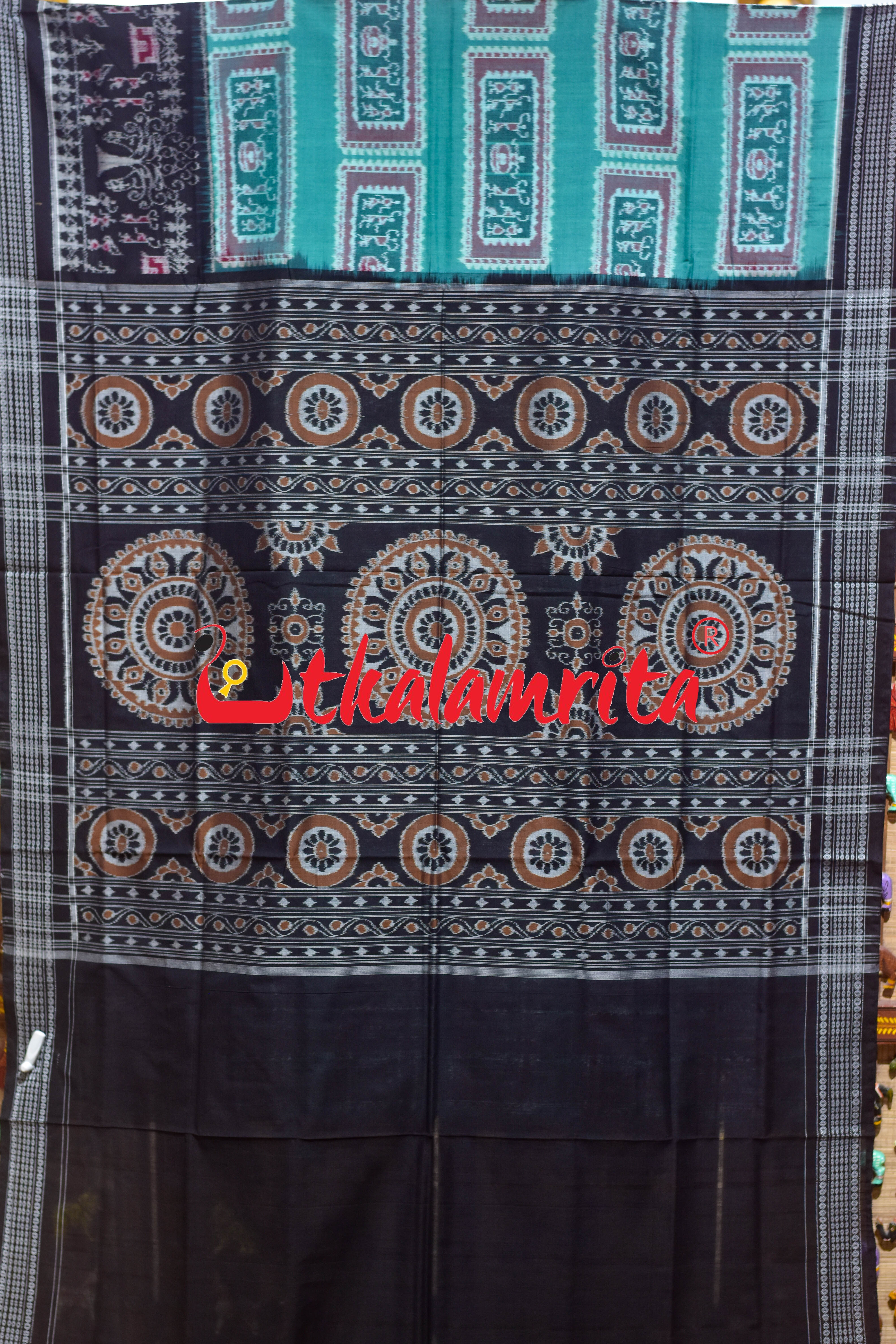 Green Black Tribal Sambalpuri Cotton Saree