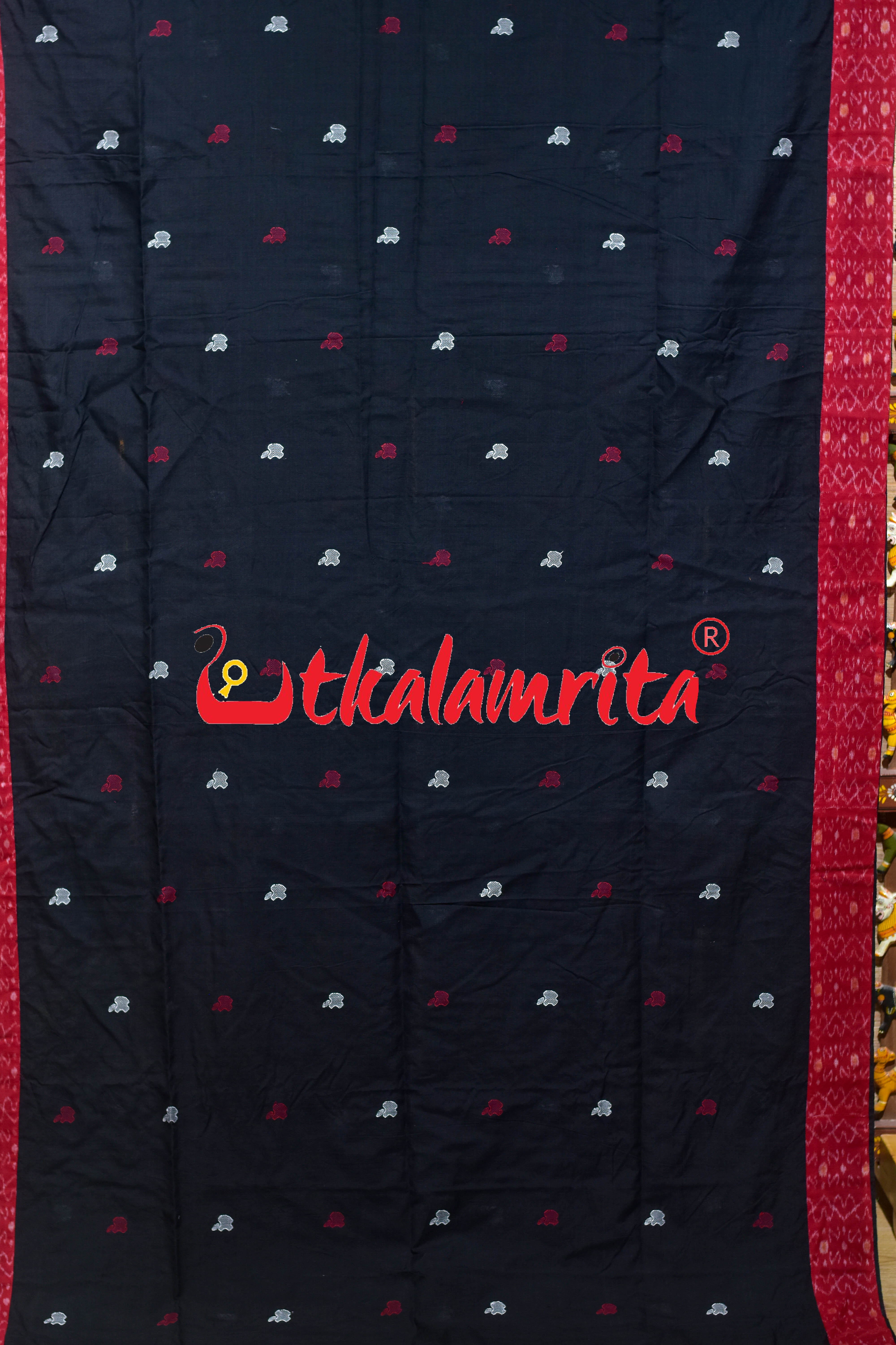 Black Apple Design S Bandha Designer Cotton Saree