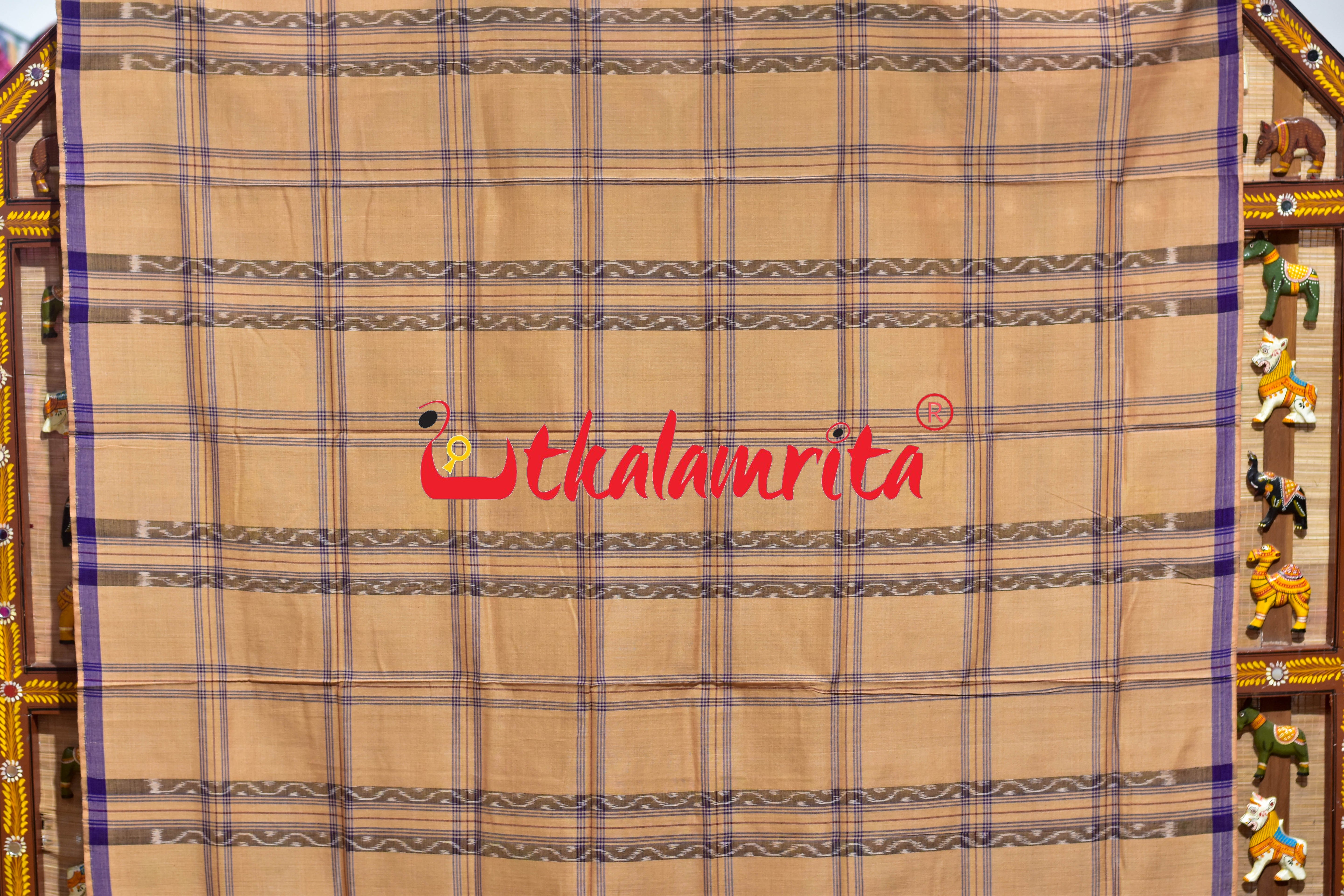 Cream Blue Lahari (Lungi)