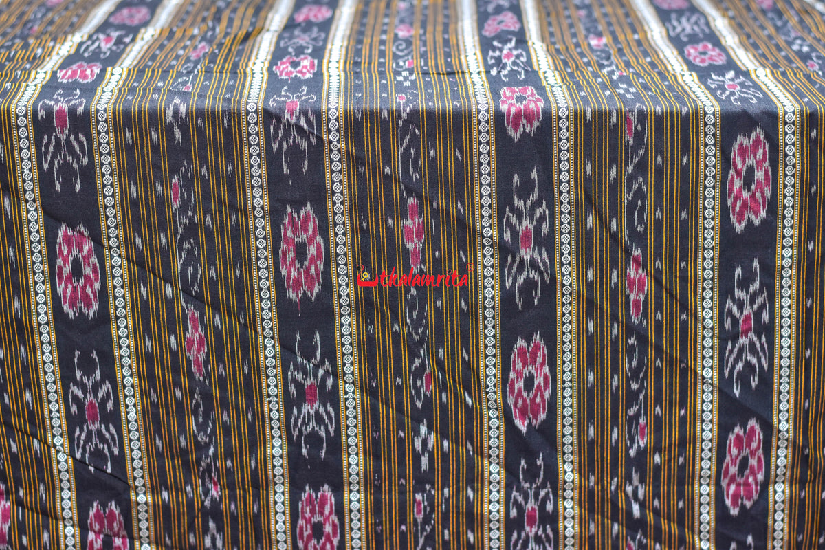 Black Dobby Flower Ikat (Fabric)