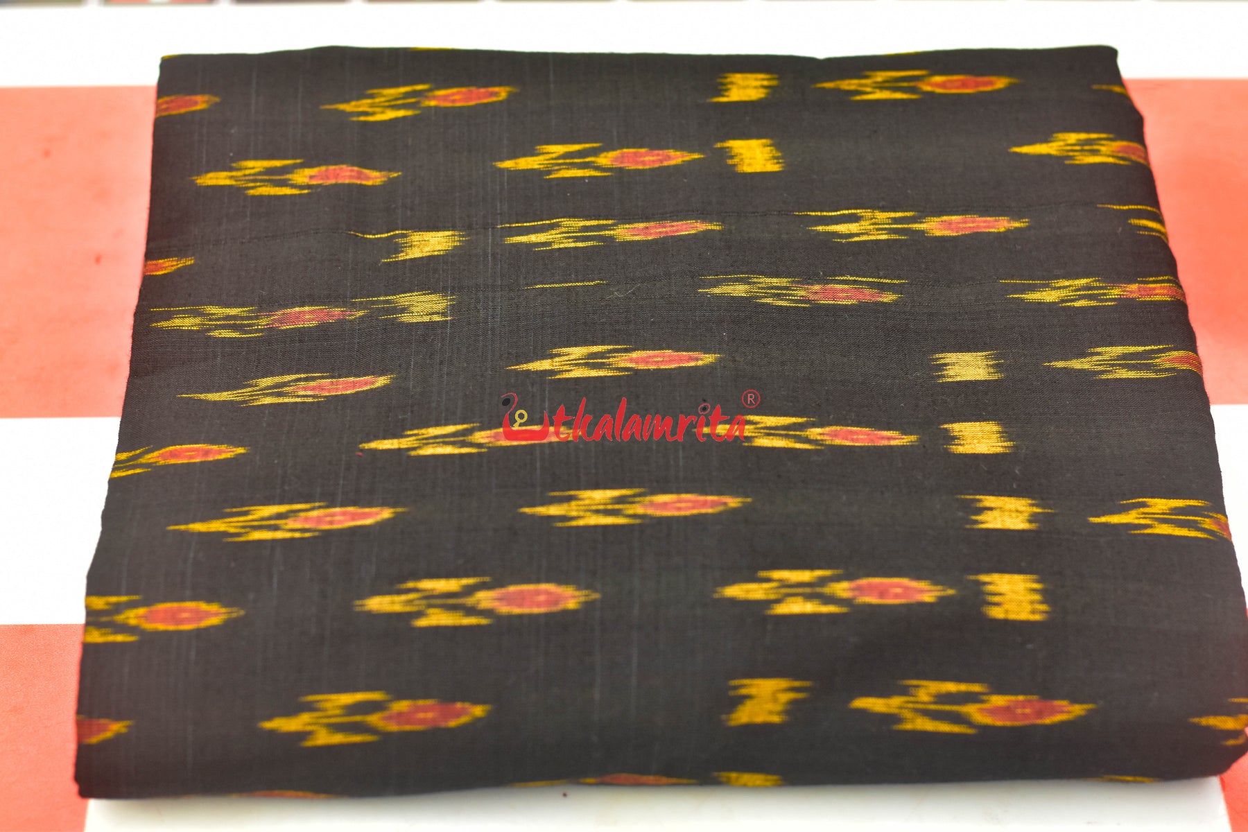 Black with Yellow Kadha (Fabric)