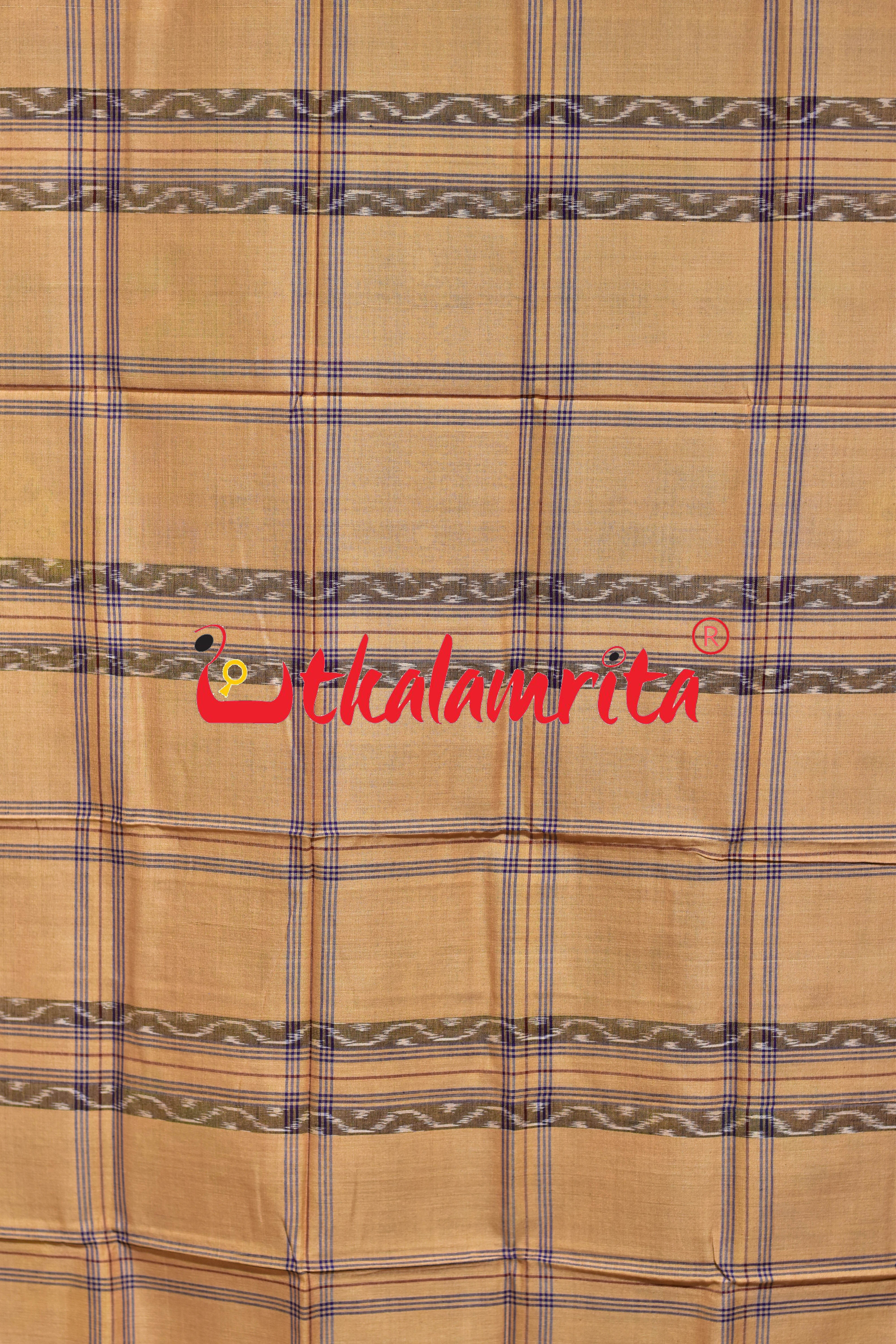 Cream Blue Lahari (Lungi)