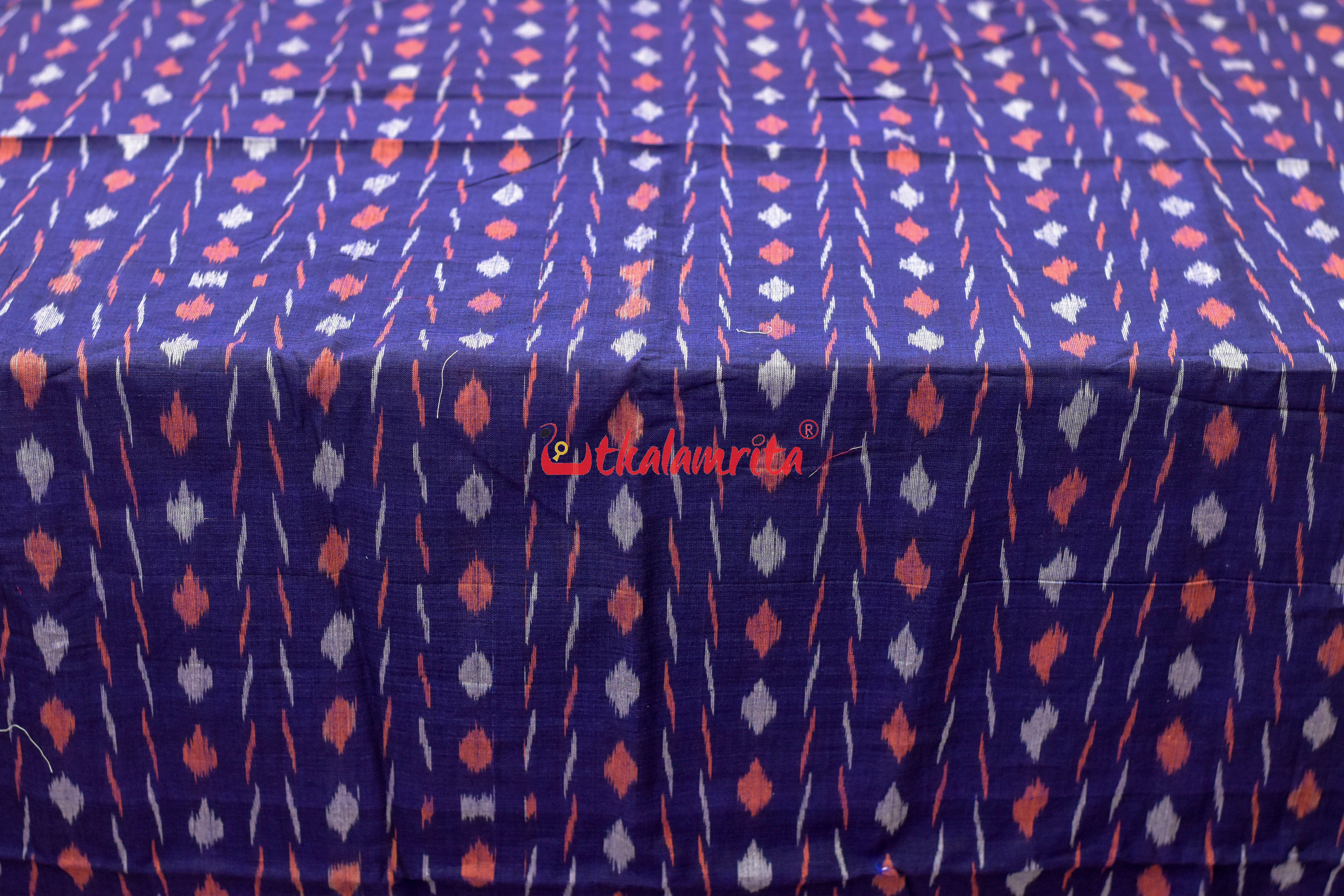 Navy Blue Paper Design Cotton (Fabric)