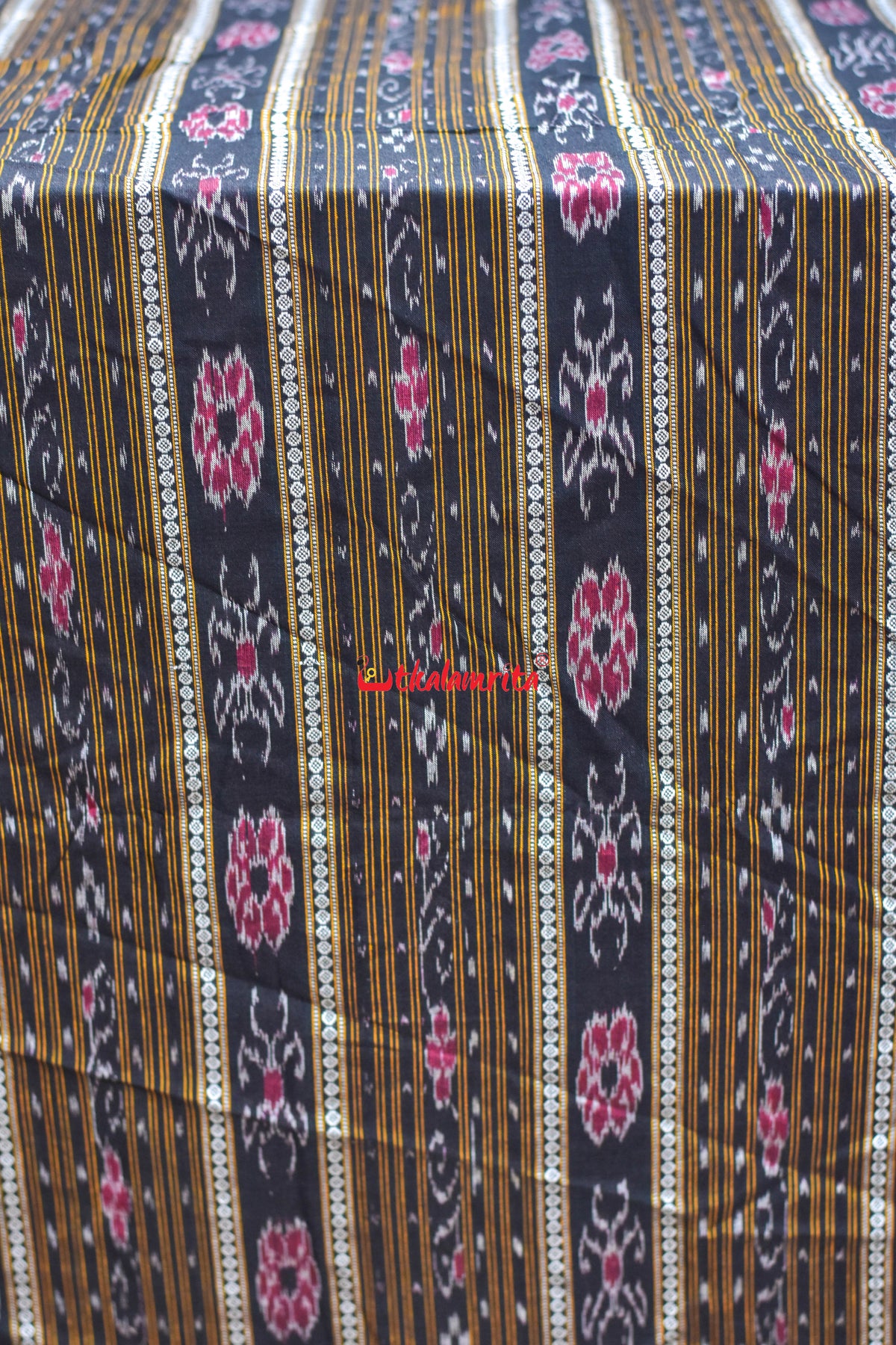 Black Dobby Flower Ikat (Fabric)