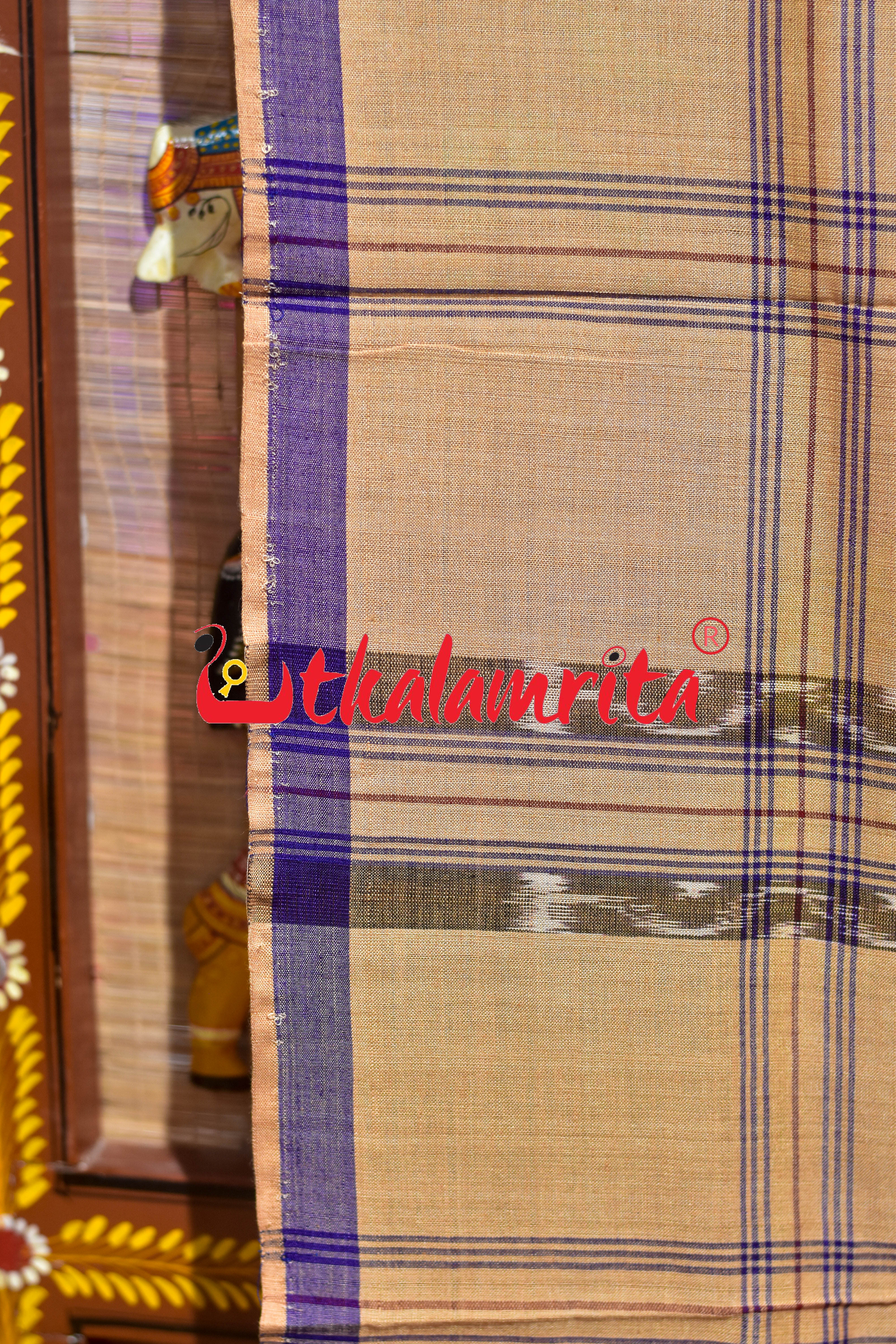 Cream Blue Lahari (Lungi)