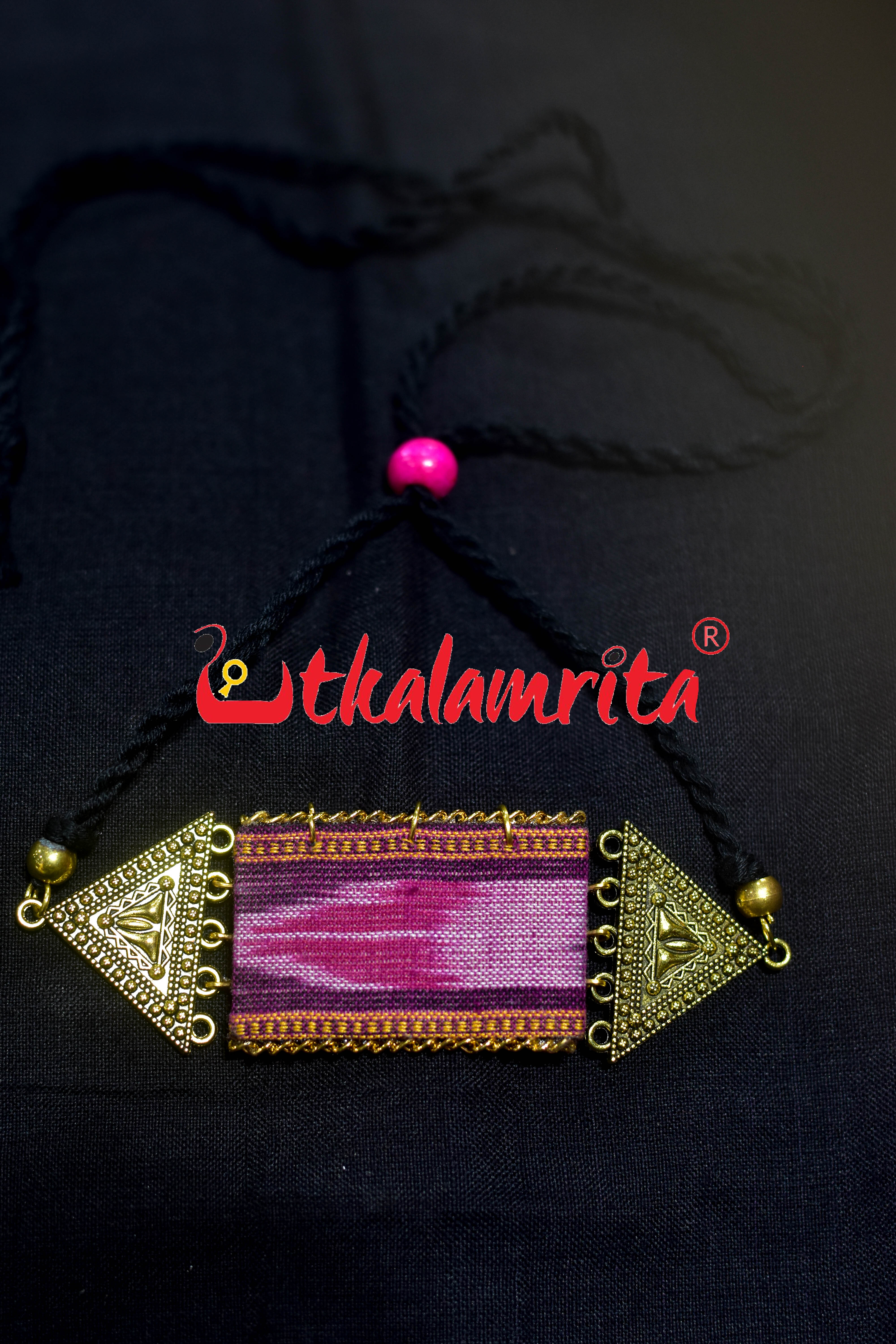Golden Magenta Ikat Small Choker Set