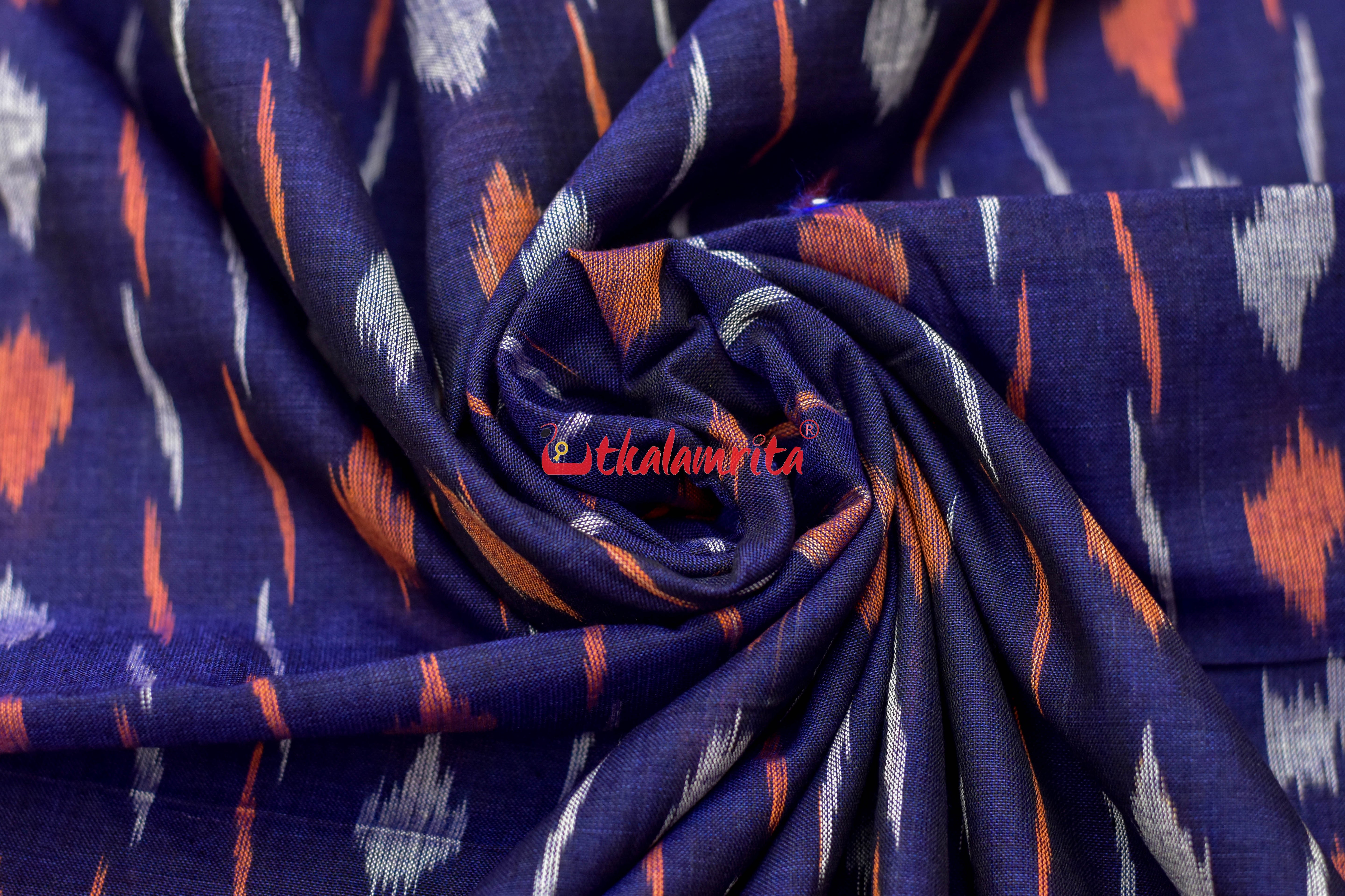 Navy Blue Paper Design Cotton (Fabric)