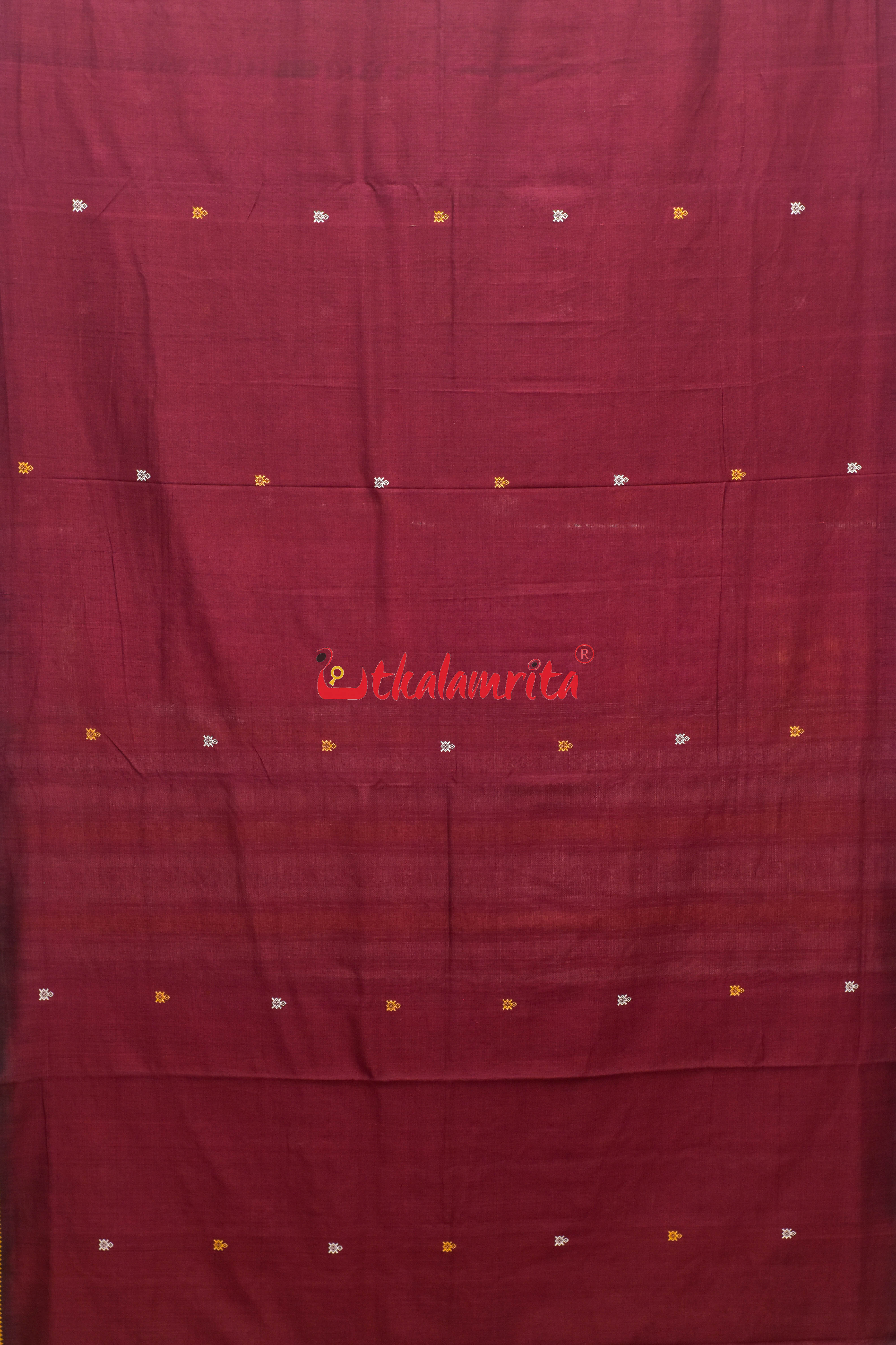 Nuapatna Habaspuri Maroon Cotton Saree