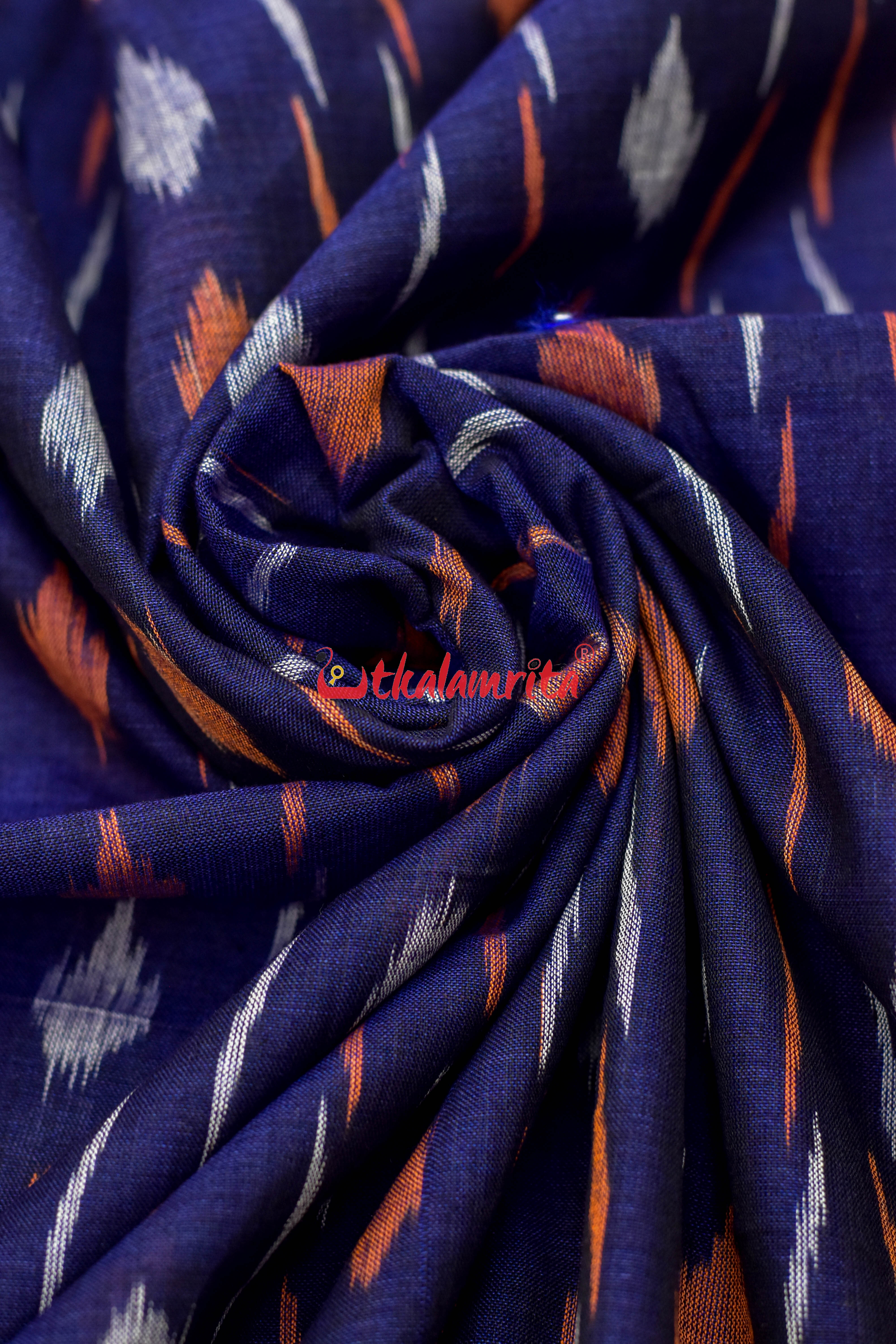Navy Blue Paper Design Cotton (Fabric)