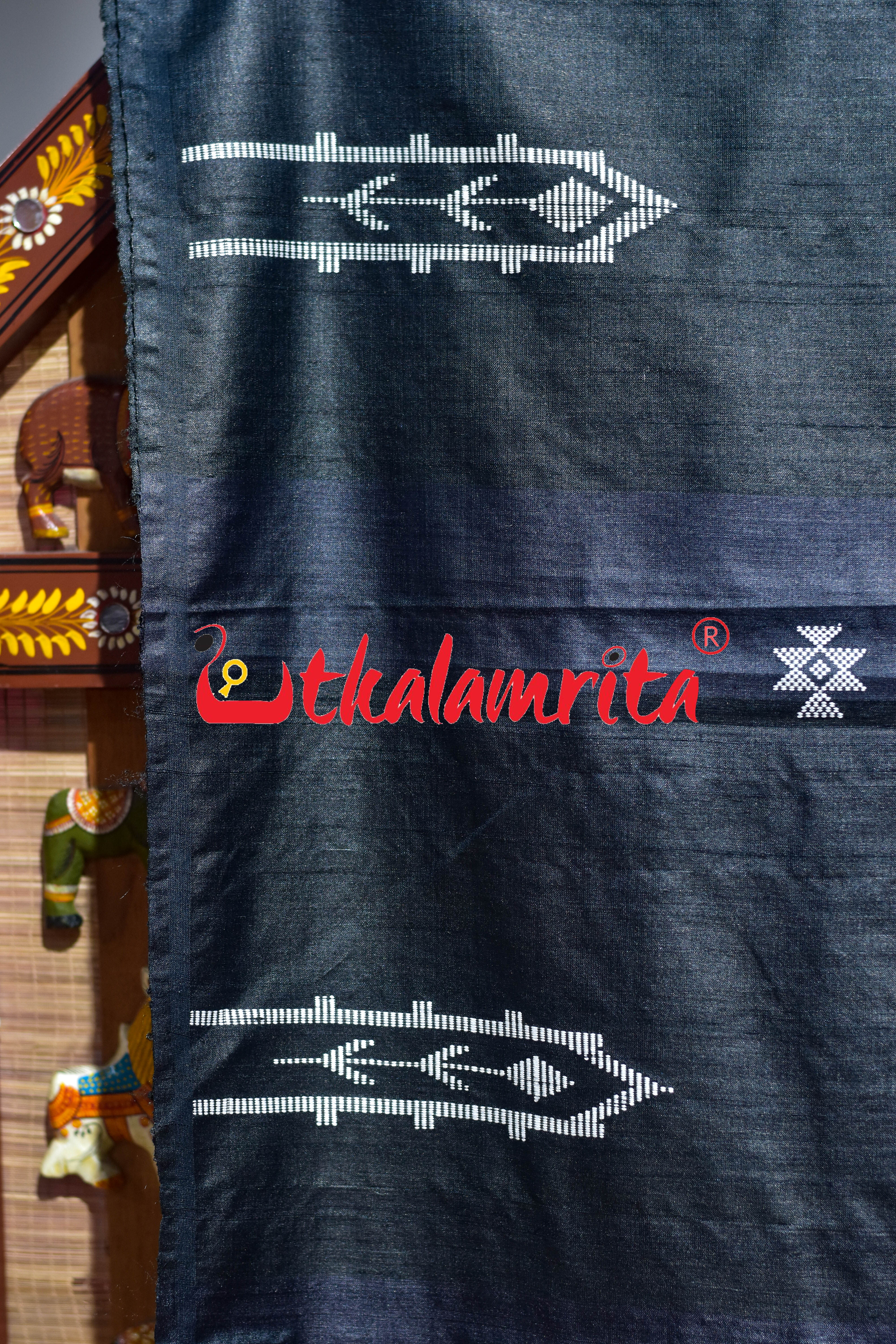 Black Ganjam Bomkai Inspired Gopalpur Tussar Saree