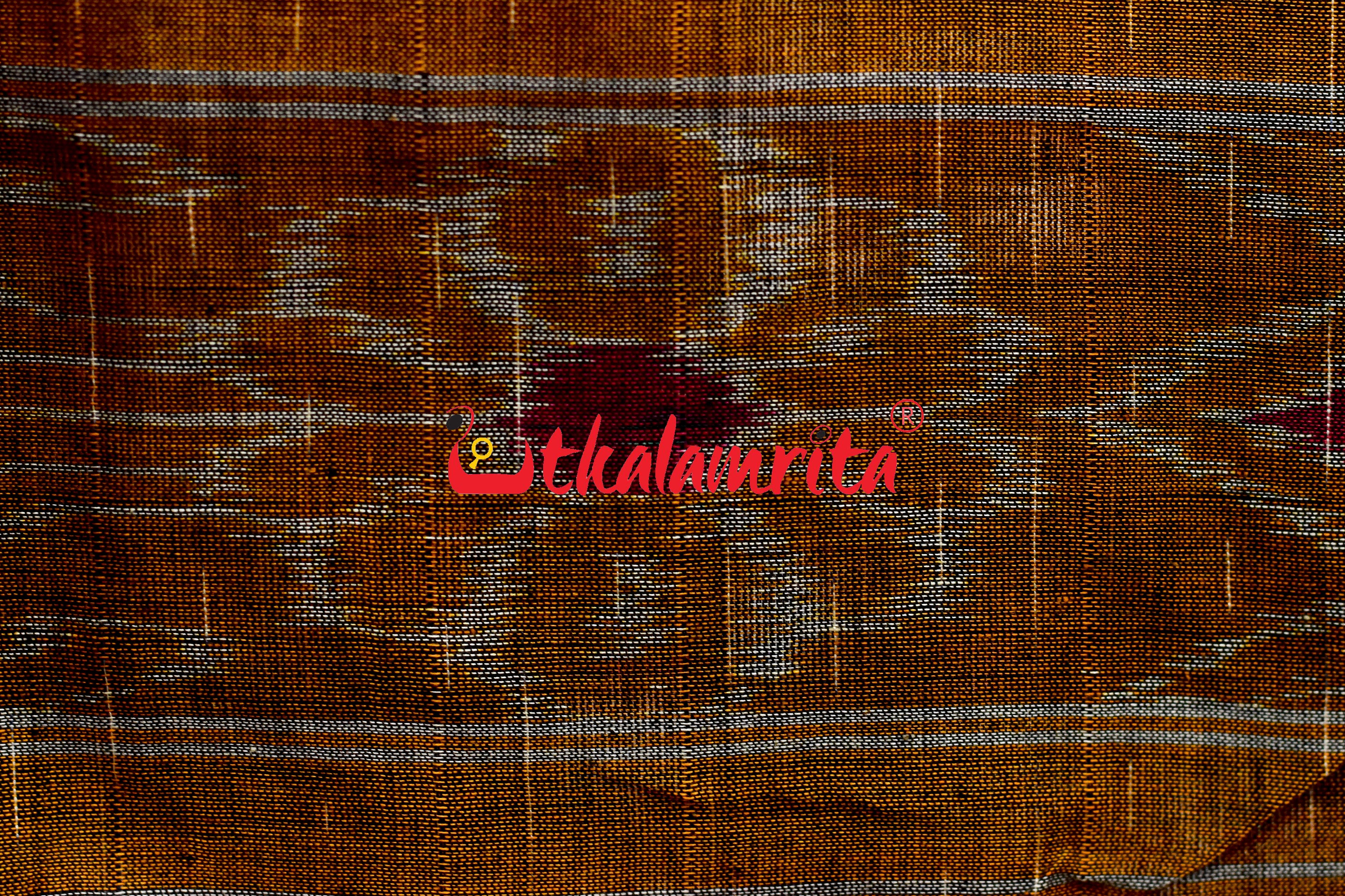 Navy Blue Yellow Jharana Khandua Cotton Saree