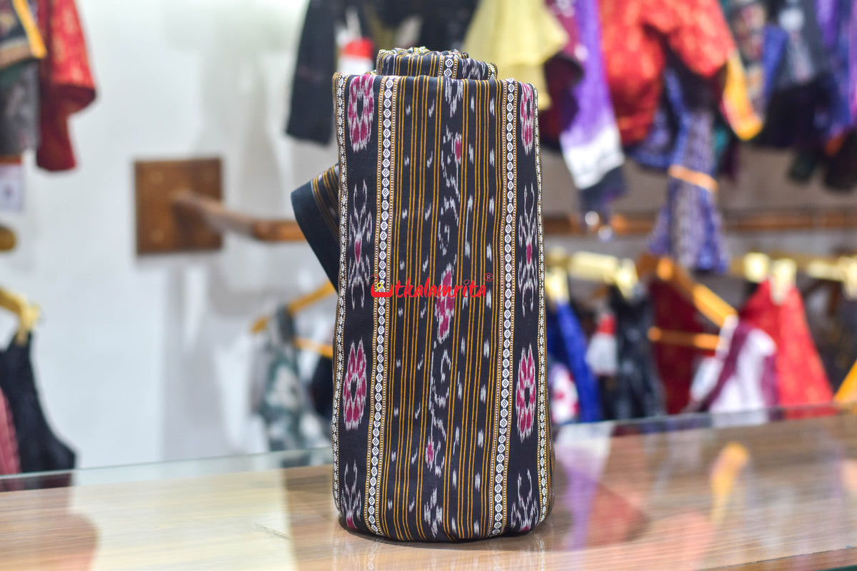 Black Dobby Flower Ikat (Fabric)