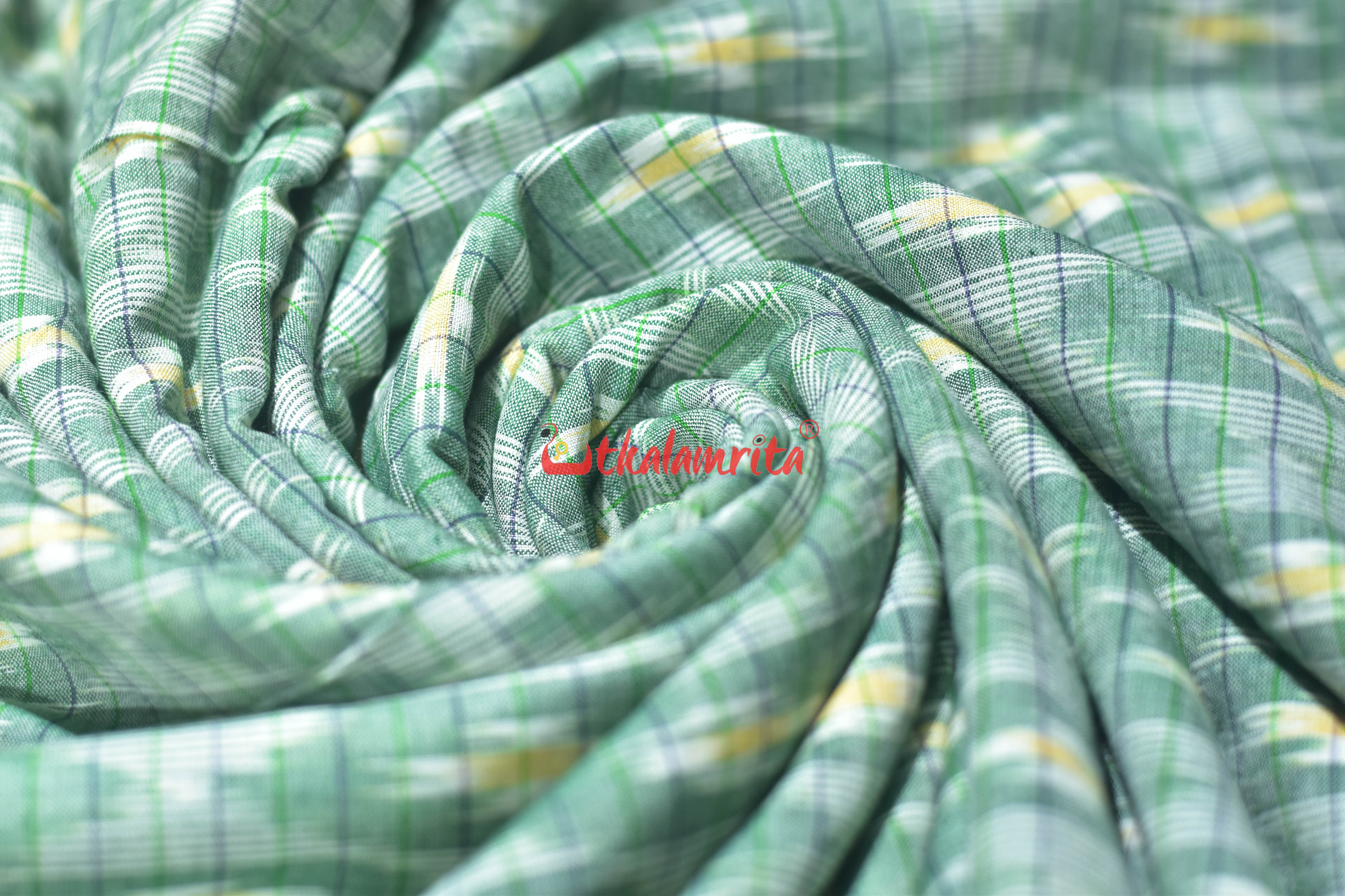 Mint Green Checks Star Cotton (Fabric)