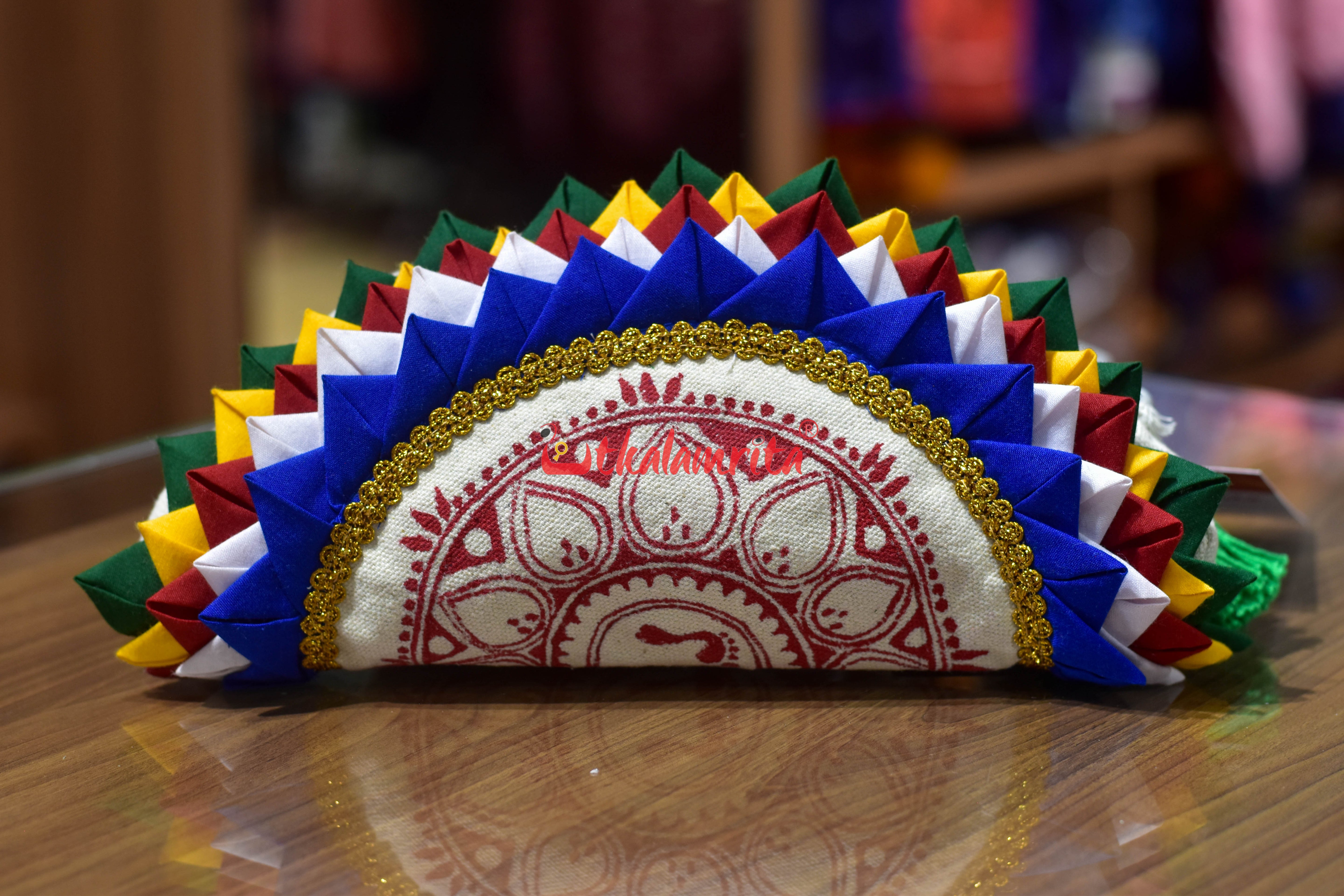 Red Jhoti Applique Hand Clutch