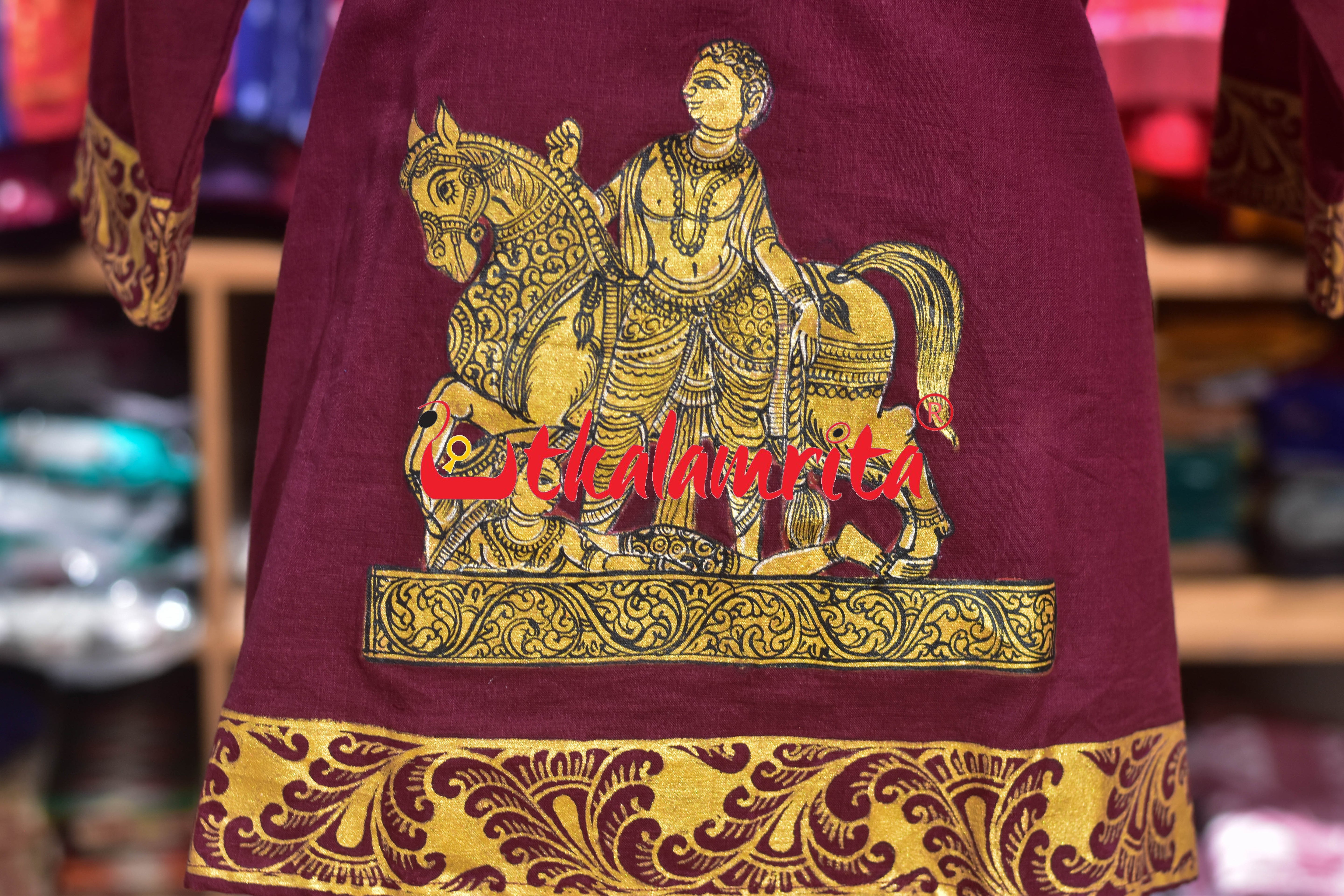 Horse and Konark Chakra Pattachitra (Ladies' Short kurta)