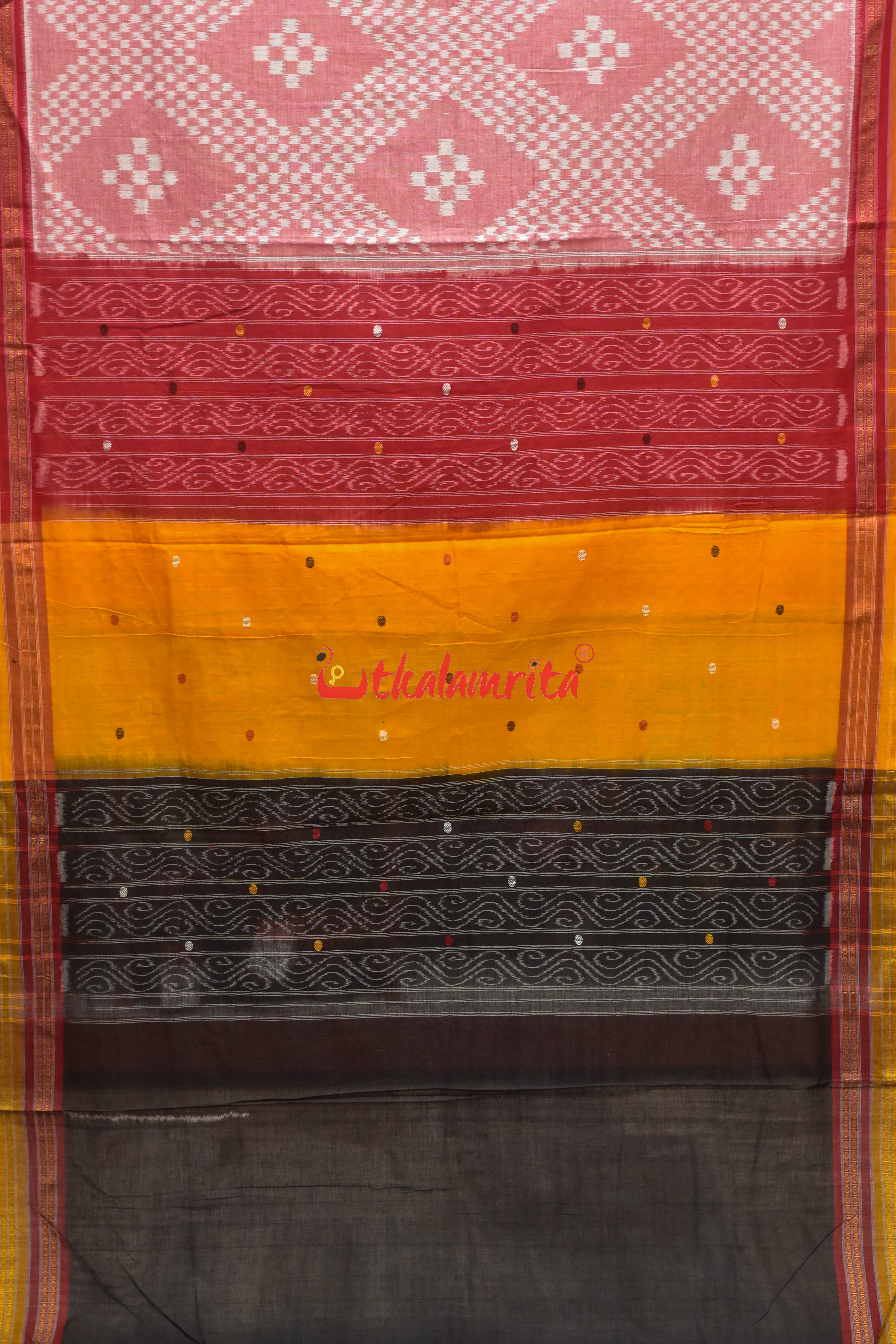 Pink with Body Pasapali Khandua Cotton Saree