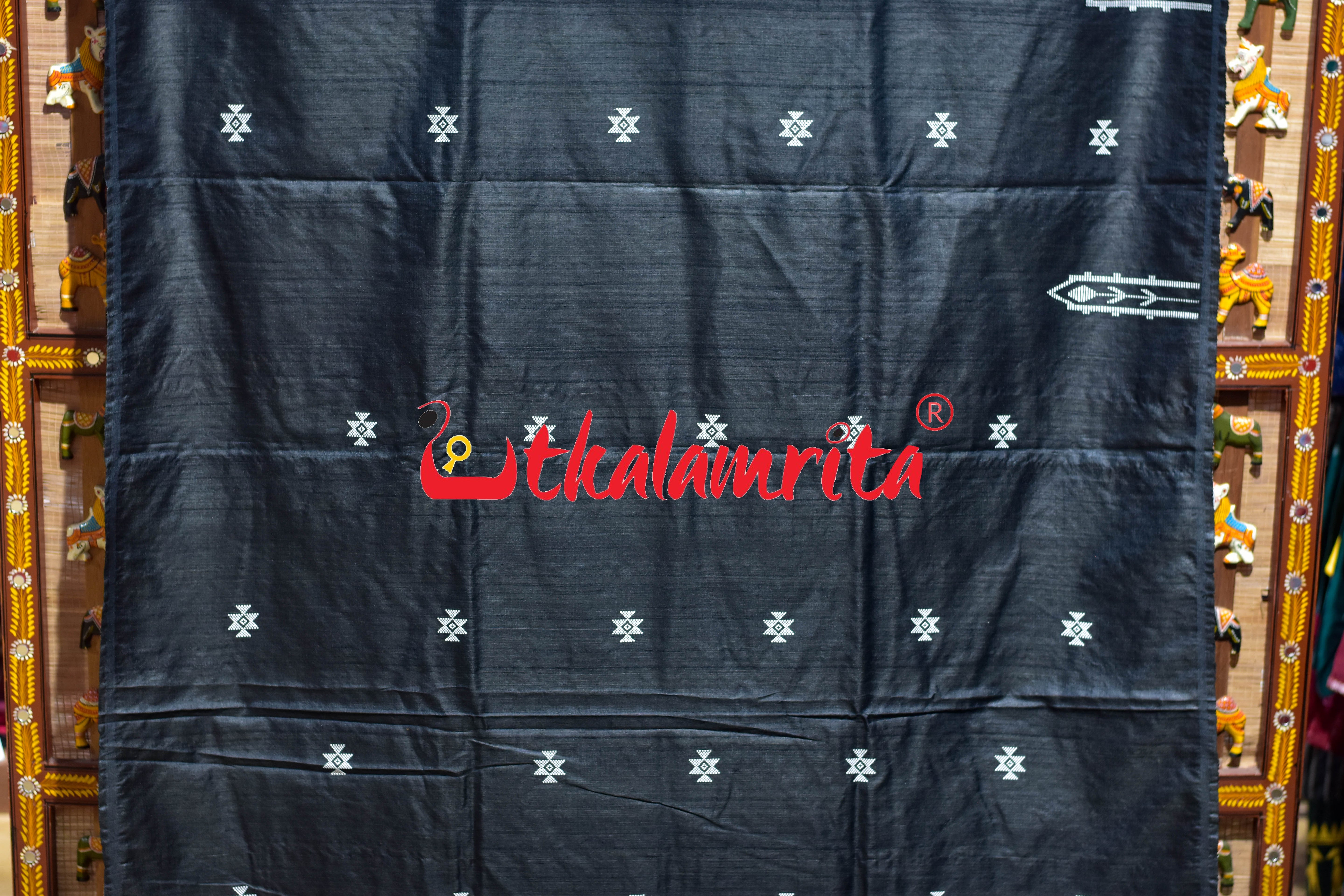 Black Ganjam Bomkai Inspired Gopalpur Tussar Saree