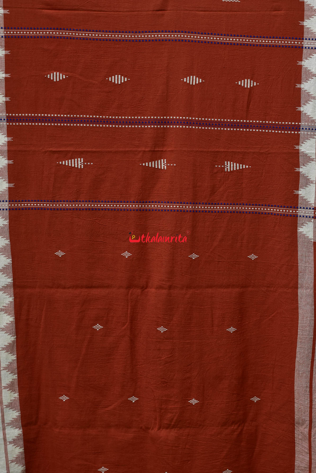 Rust White Kotpad Saree