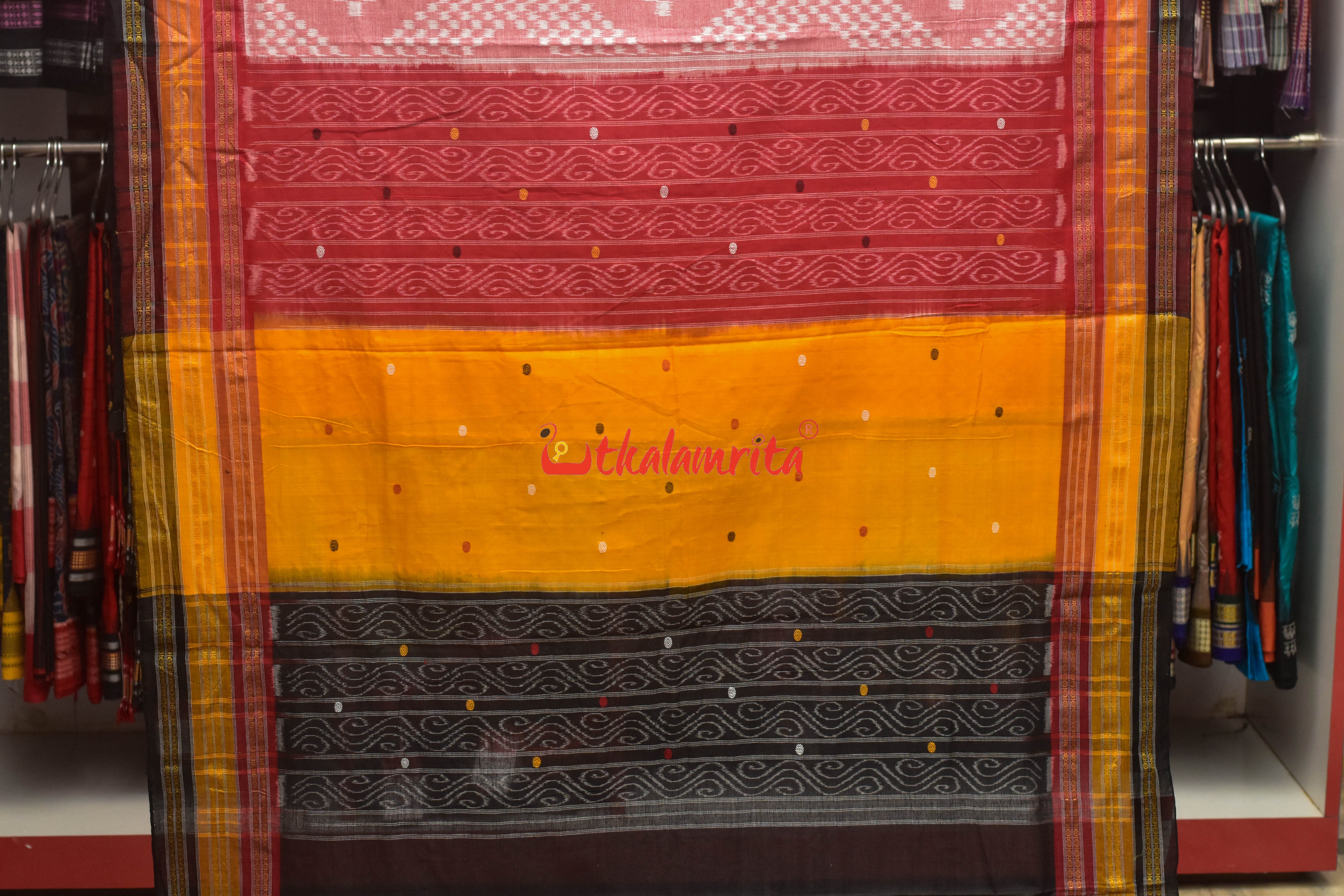 Pink with Body Pasapali Khandua Cotton Saree