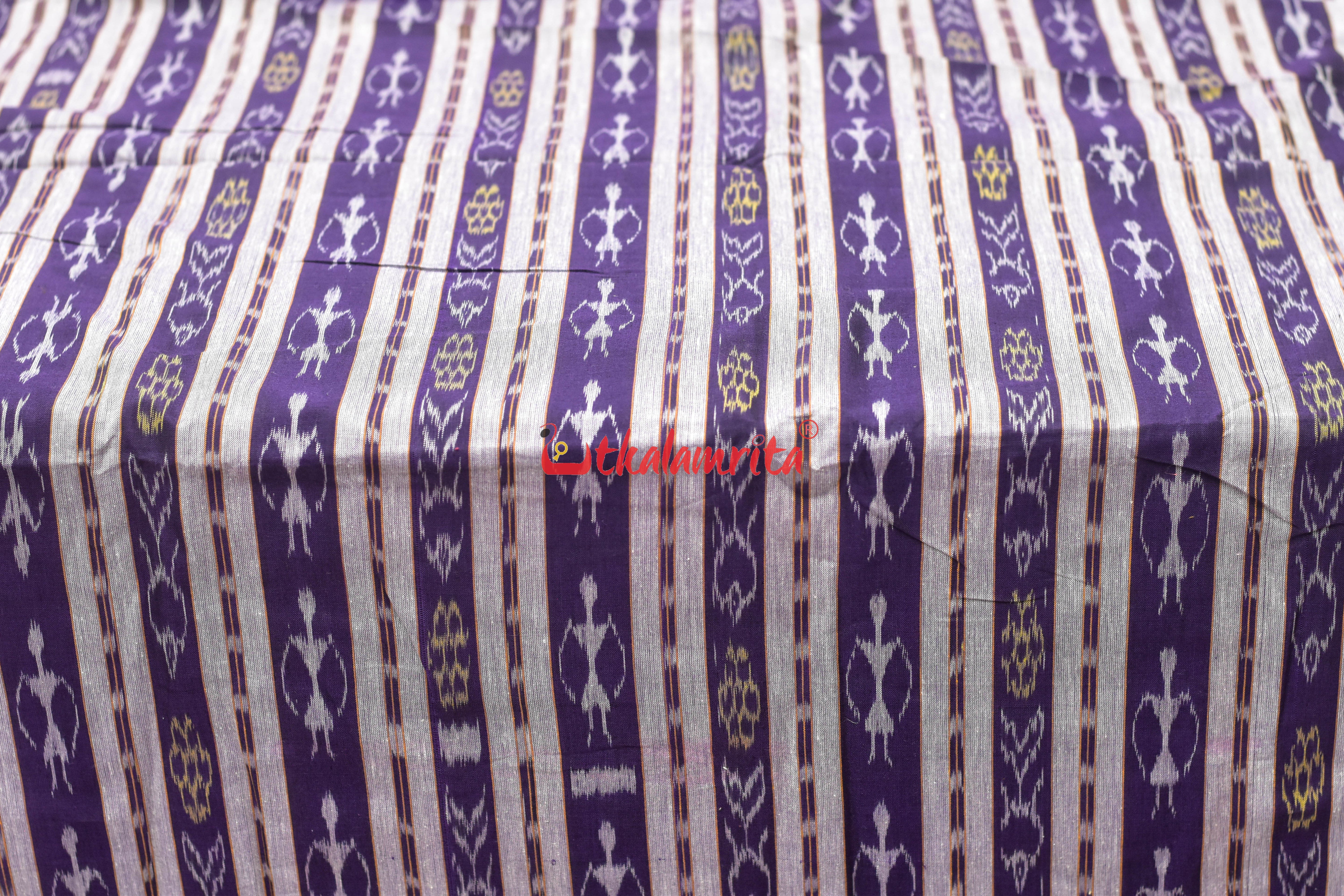 Blue Tribals with Fish Lines Cotton (Fabric)