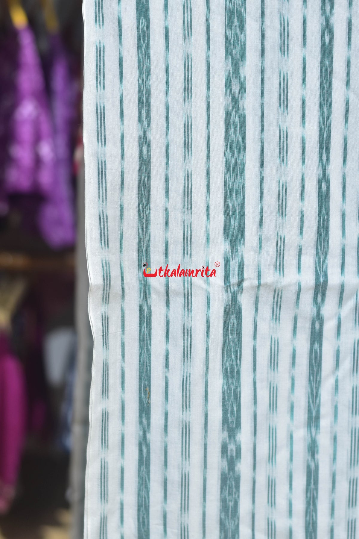 White Green Phula Labanga Cotton (Fabric)