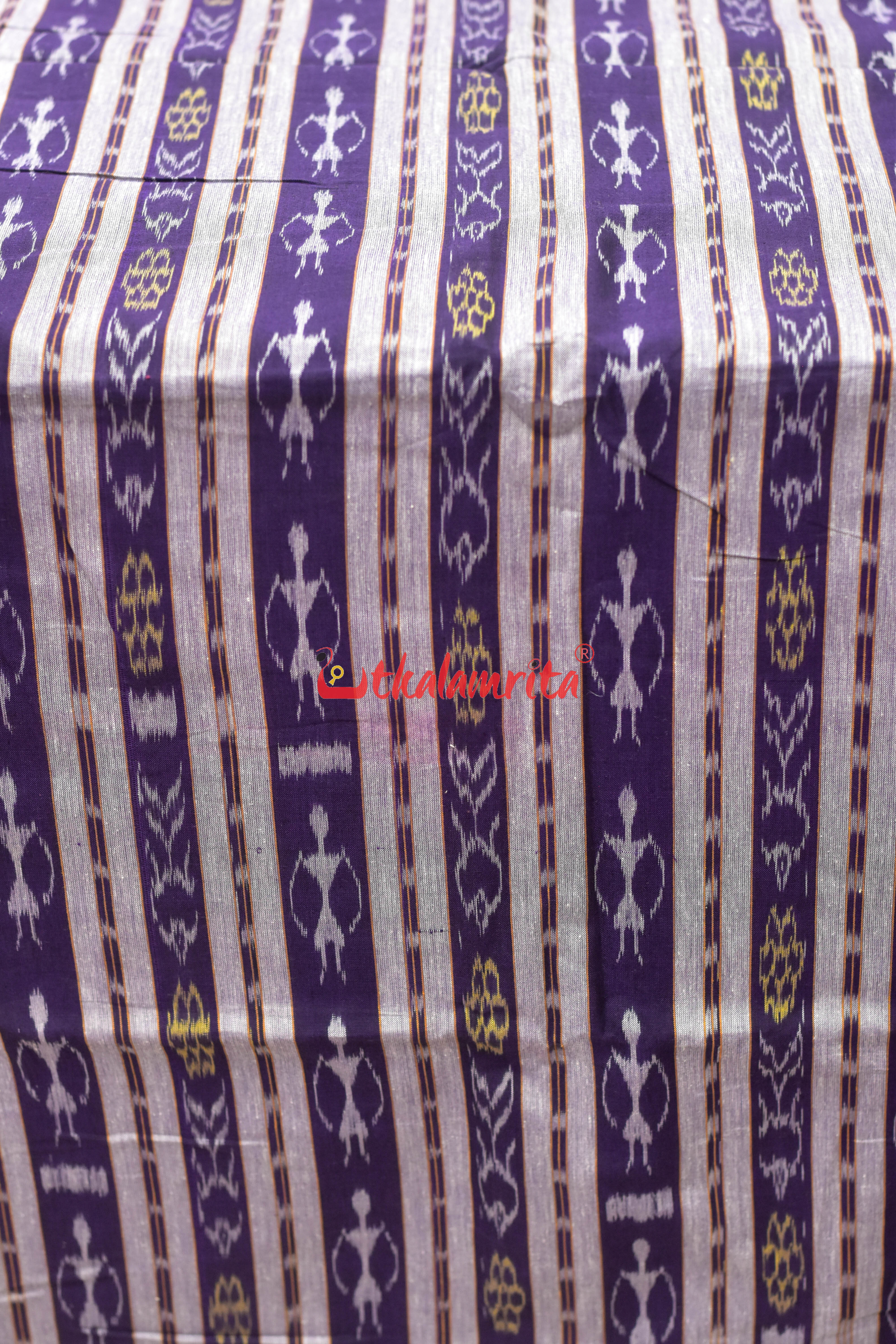 Blue Tribals with Fish Lines Cotton (Fabric)