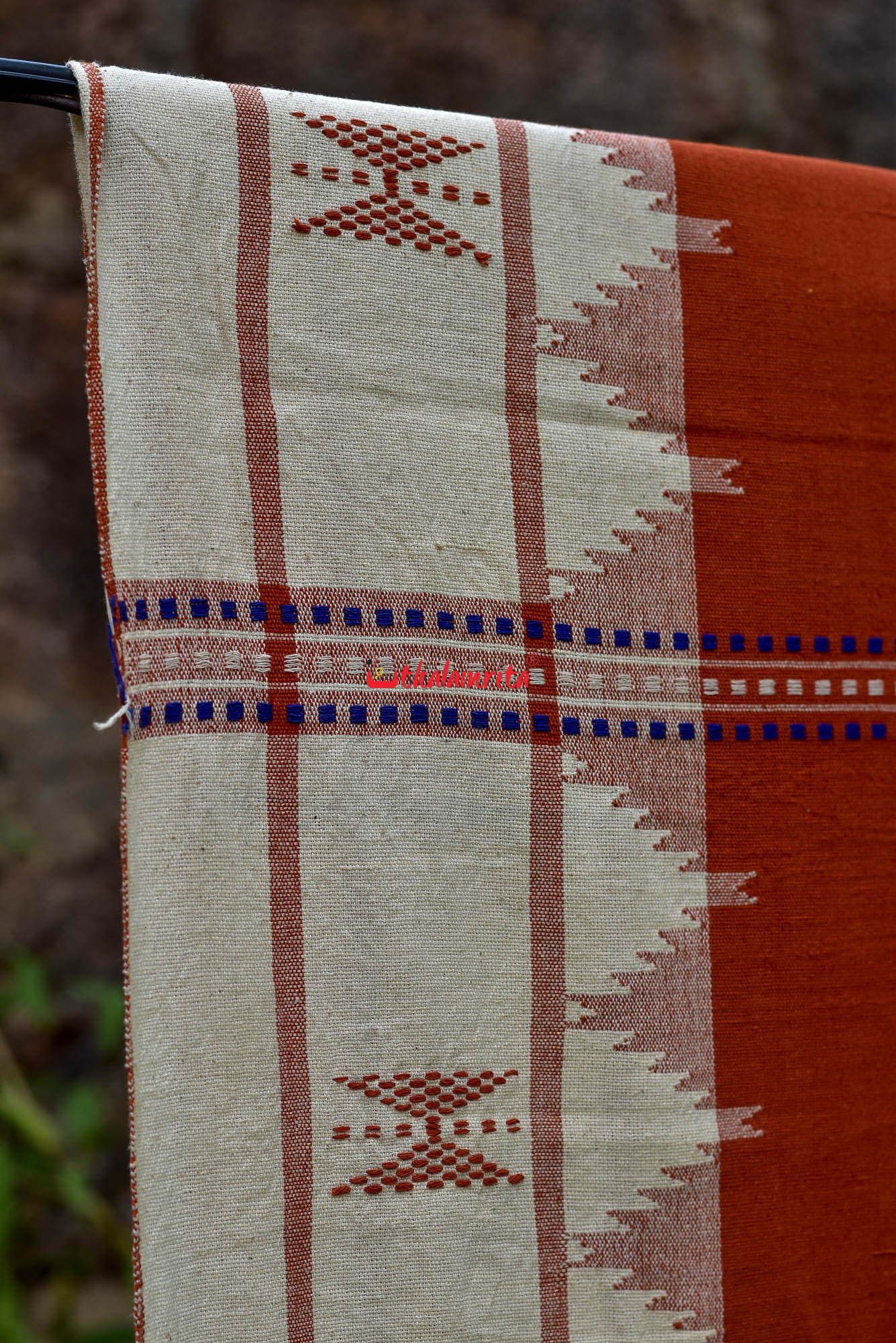 Rust White Kotpad Saree