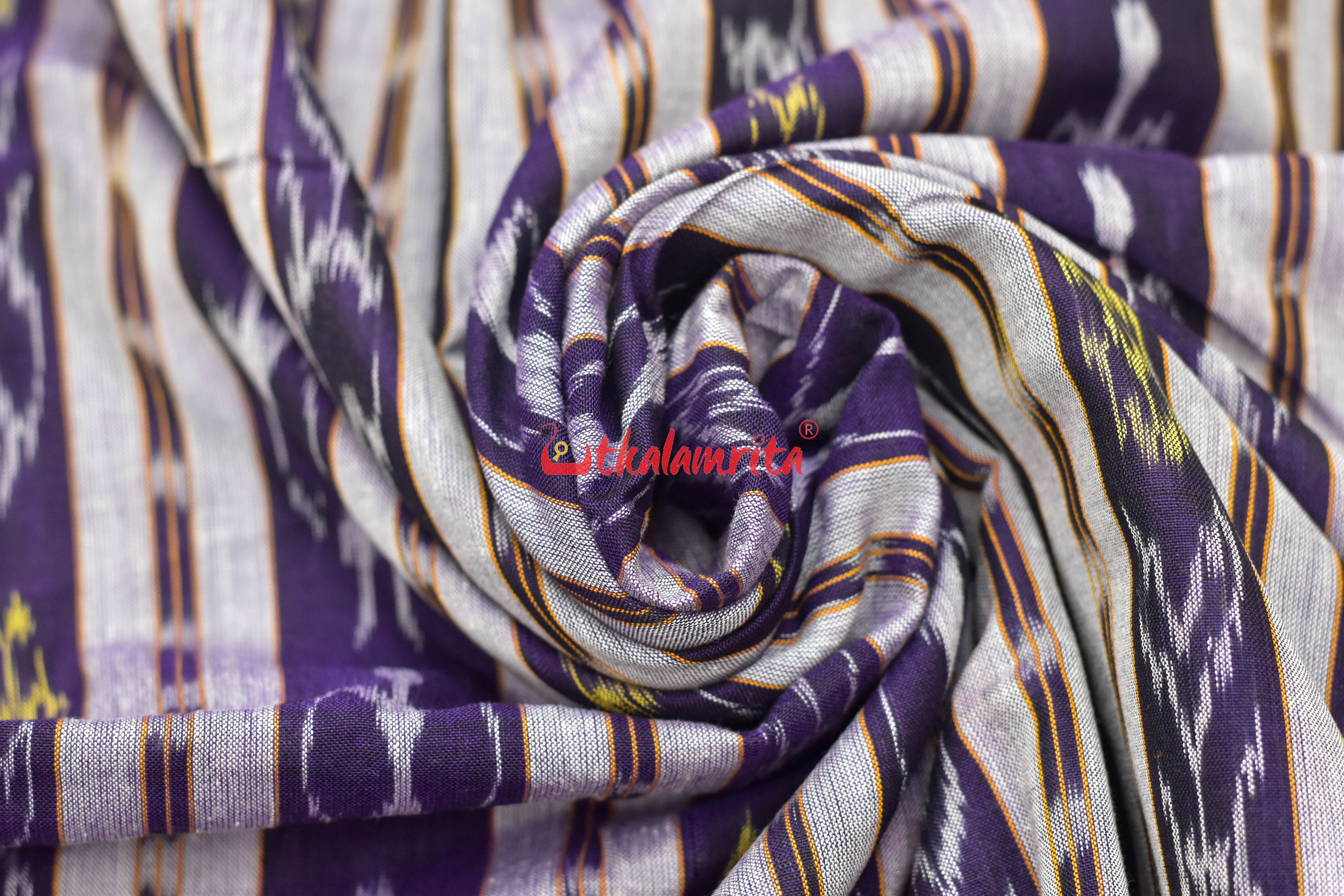 Blue Tribals with Fish Lines Cotton (Fabric)