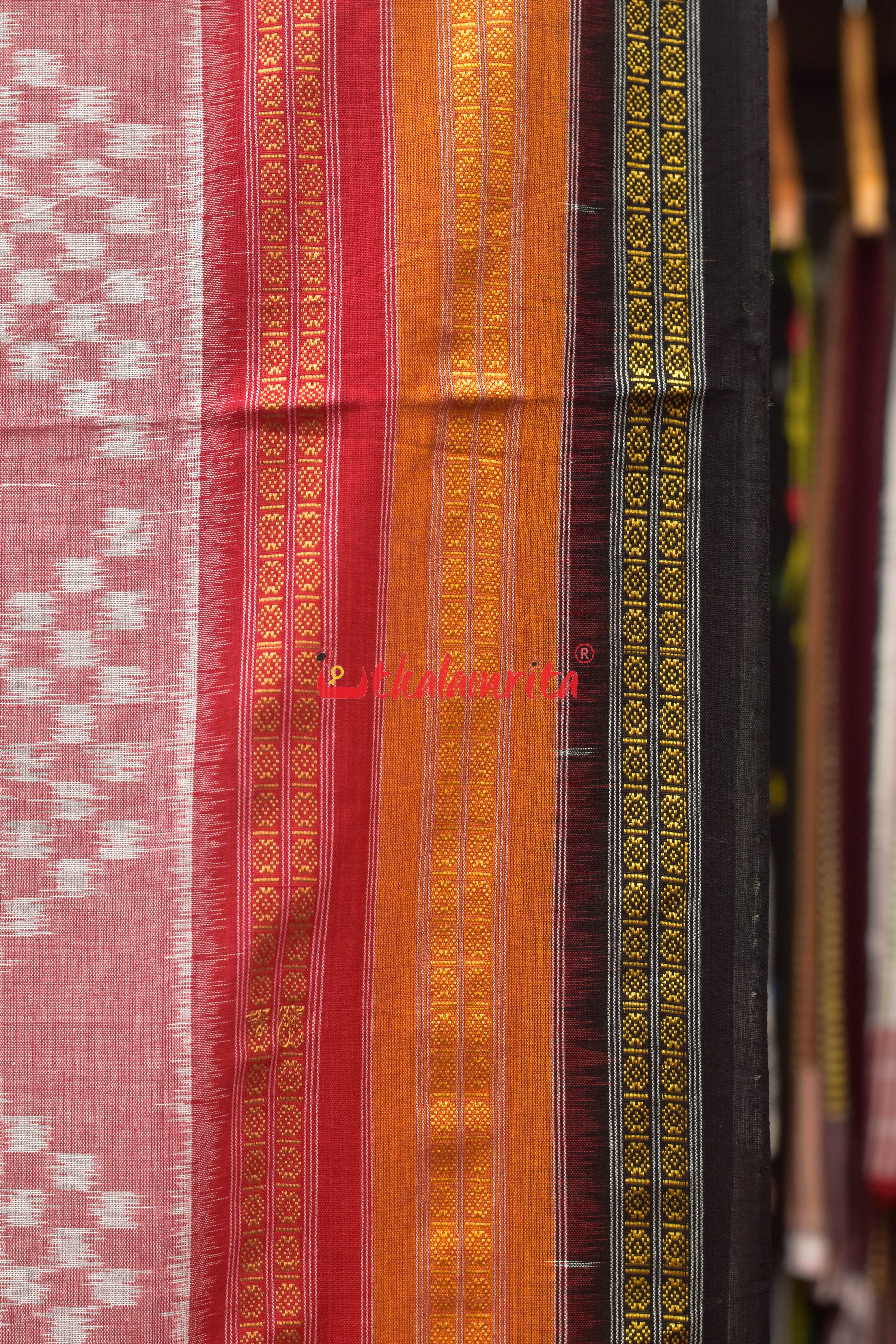 Pink with Body Pasapali Khandua Cotton Saree