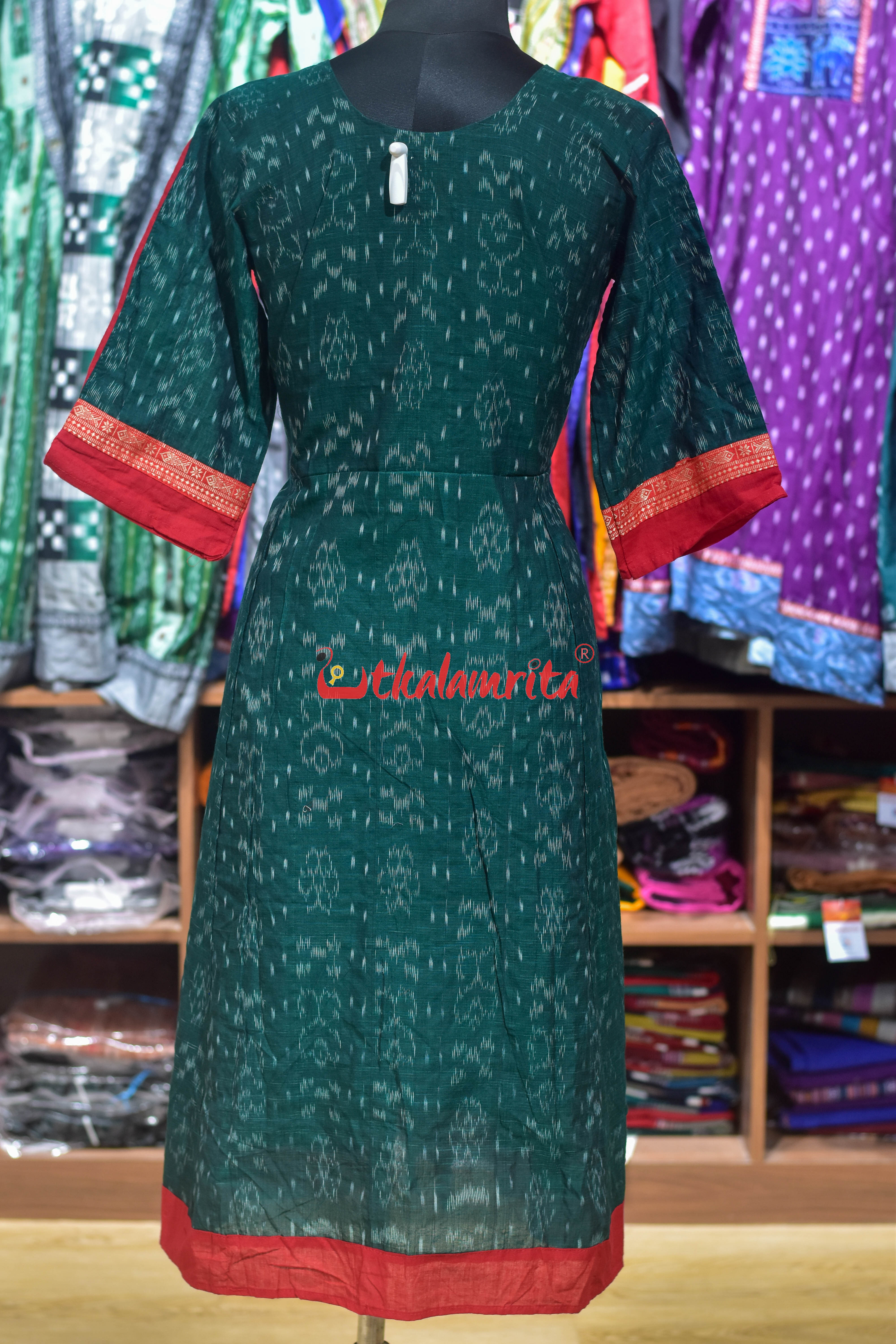 Green Flower with Middle Design (Anarkali)