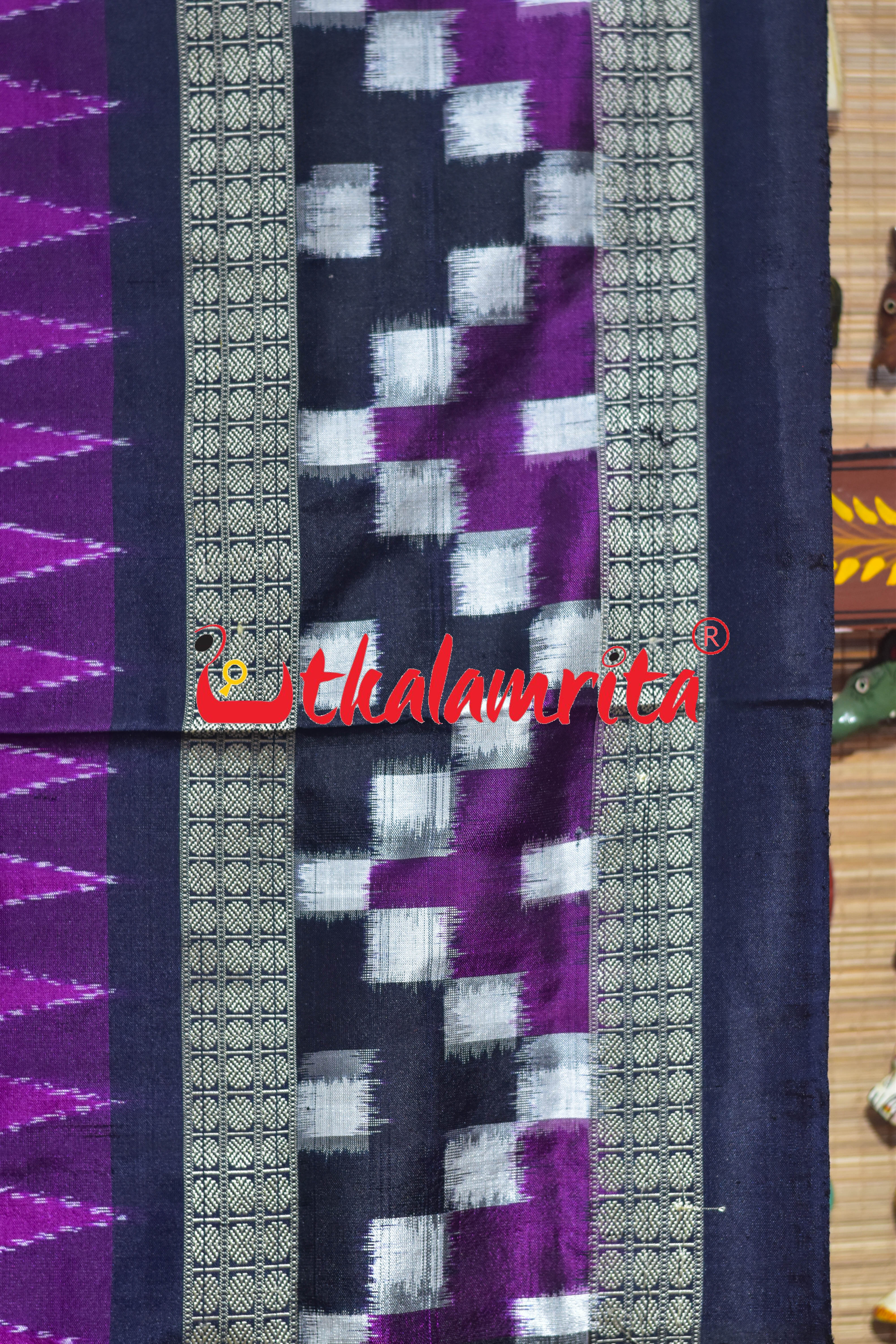 Border Pasapali Purple Buti Sambalpuri Silk Saree