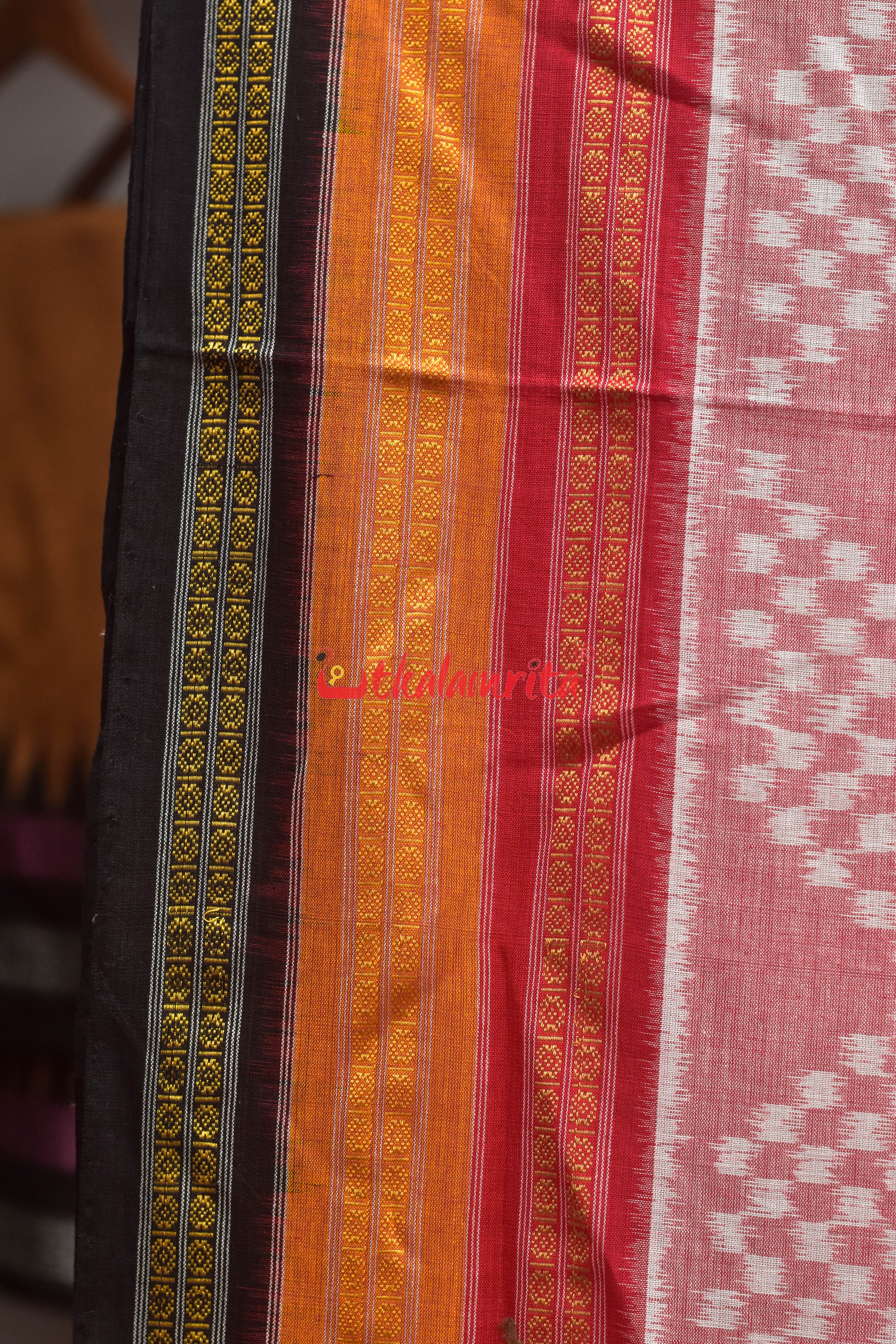 Pink with Body Pasapali Khandua Cotton Saree